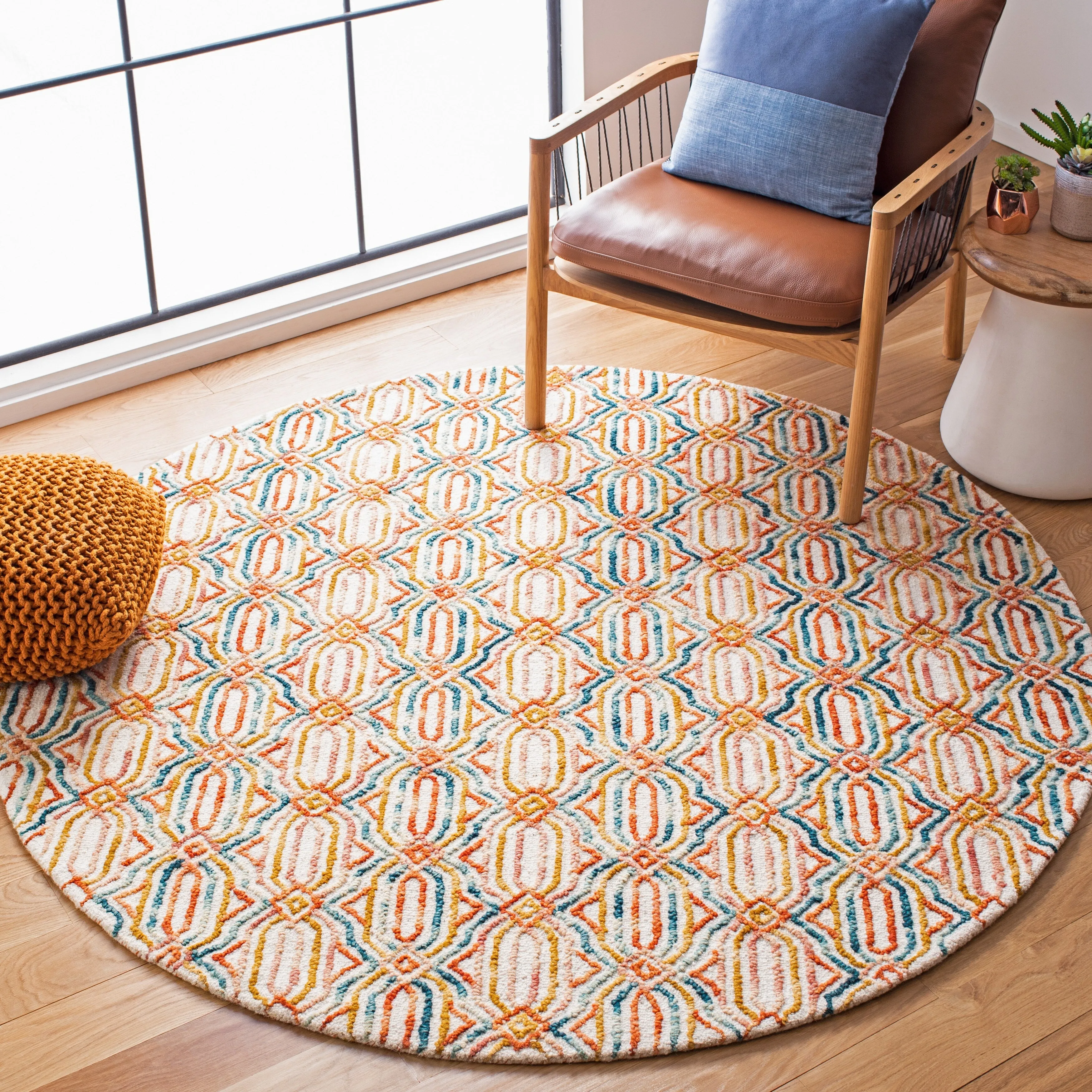 SAFAVIEH Handmade Trace Consuela Geometric Wool Rug