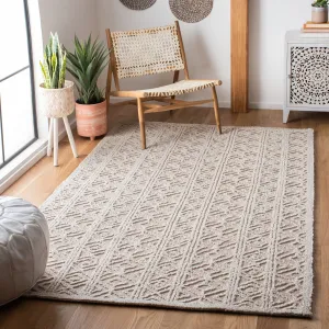 SAFAVIEH Handmade Trace Nobuyo Wool/ Viscose Rug - Beige/Pink - 8' x 10'