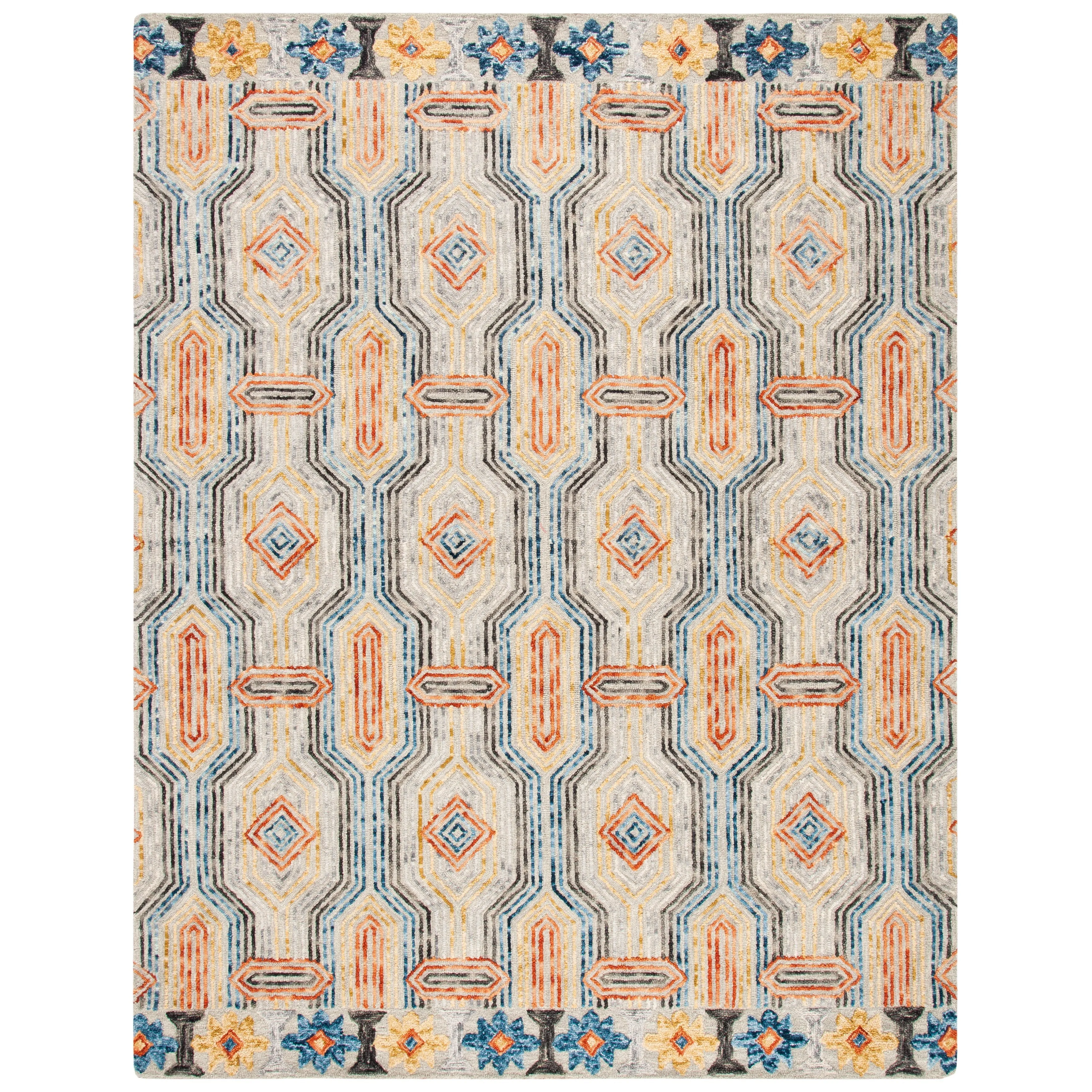 SAFAVIEH Handmade Trace Shalonda Geometric Wool Rug