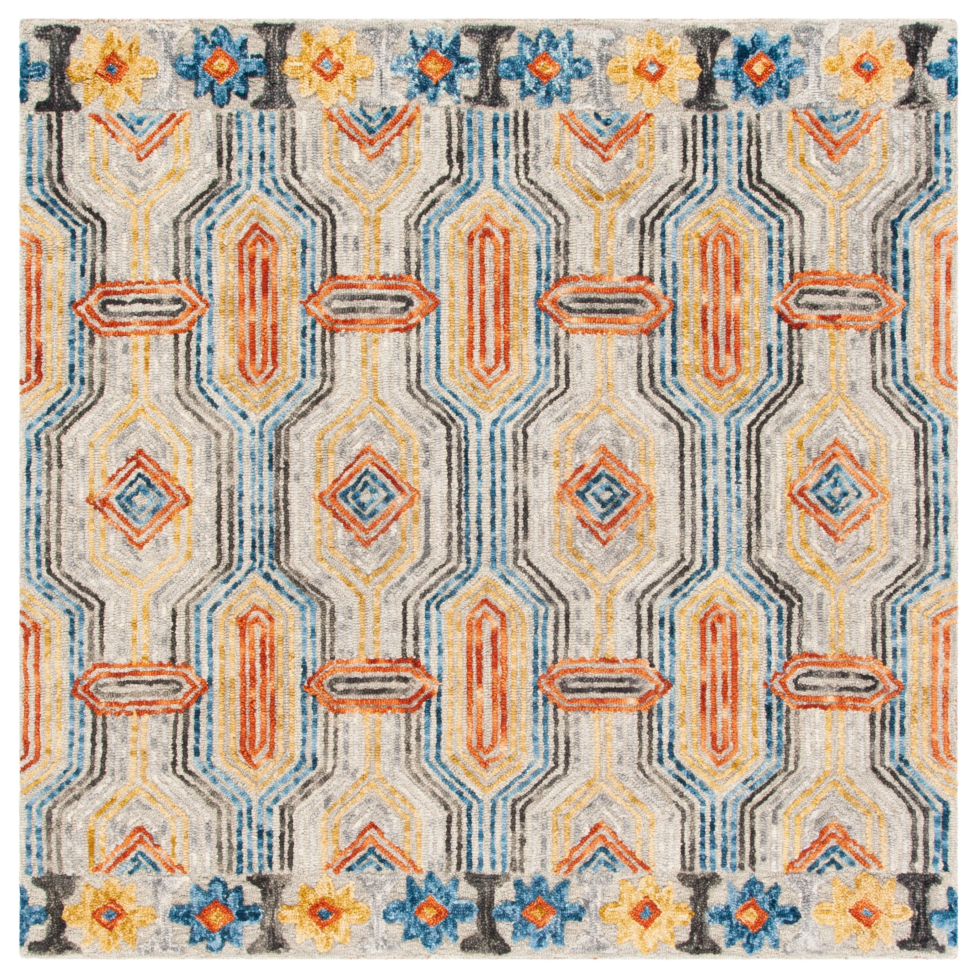 SAFAVIEH Handmade Trace Shalonda Geometric Wool Rug