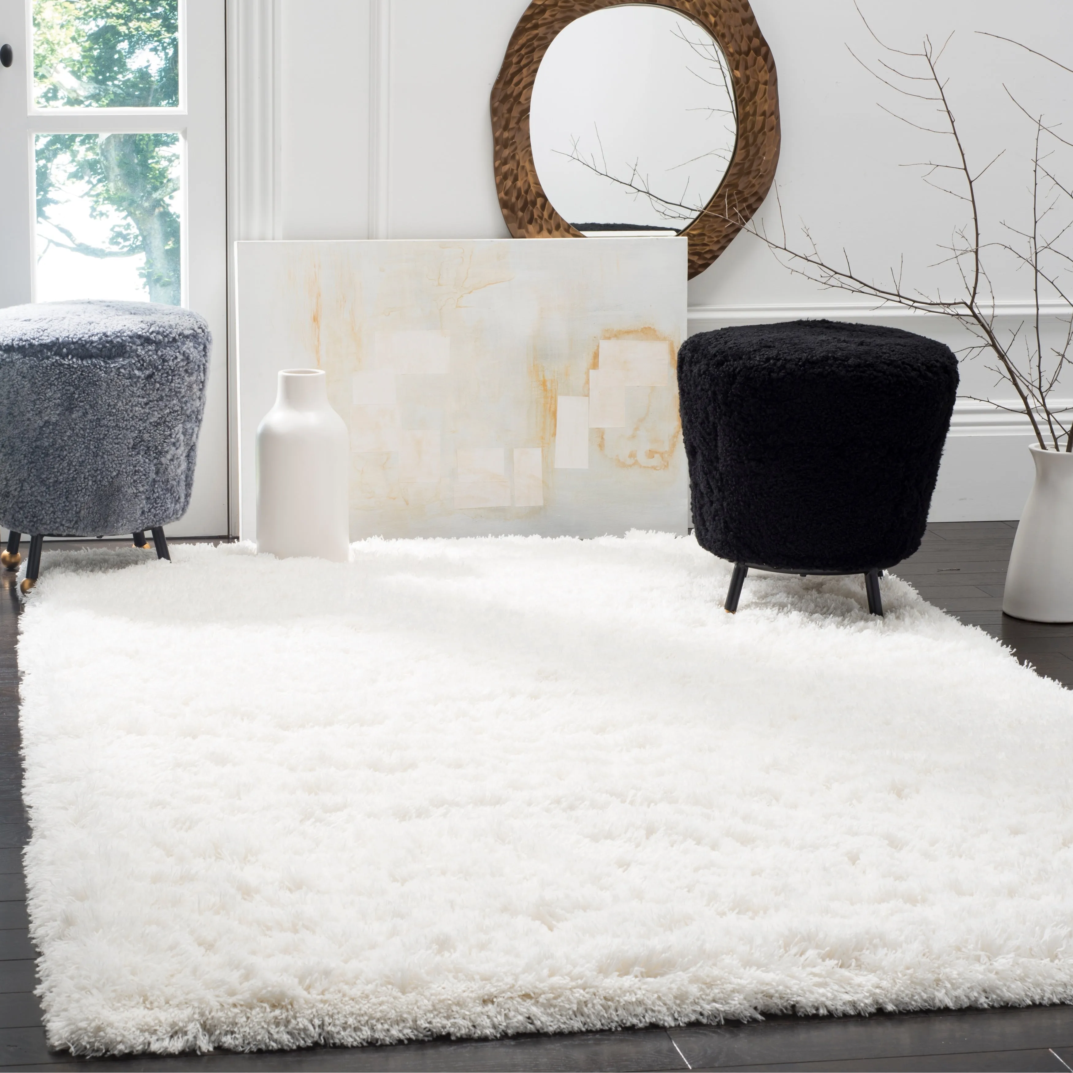 SAFAVIEH Polar Shag Alabama Glam Solid 3-inch Extra Thick
