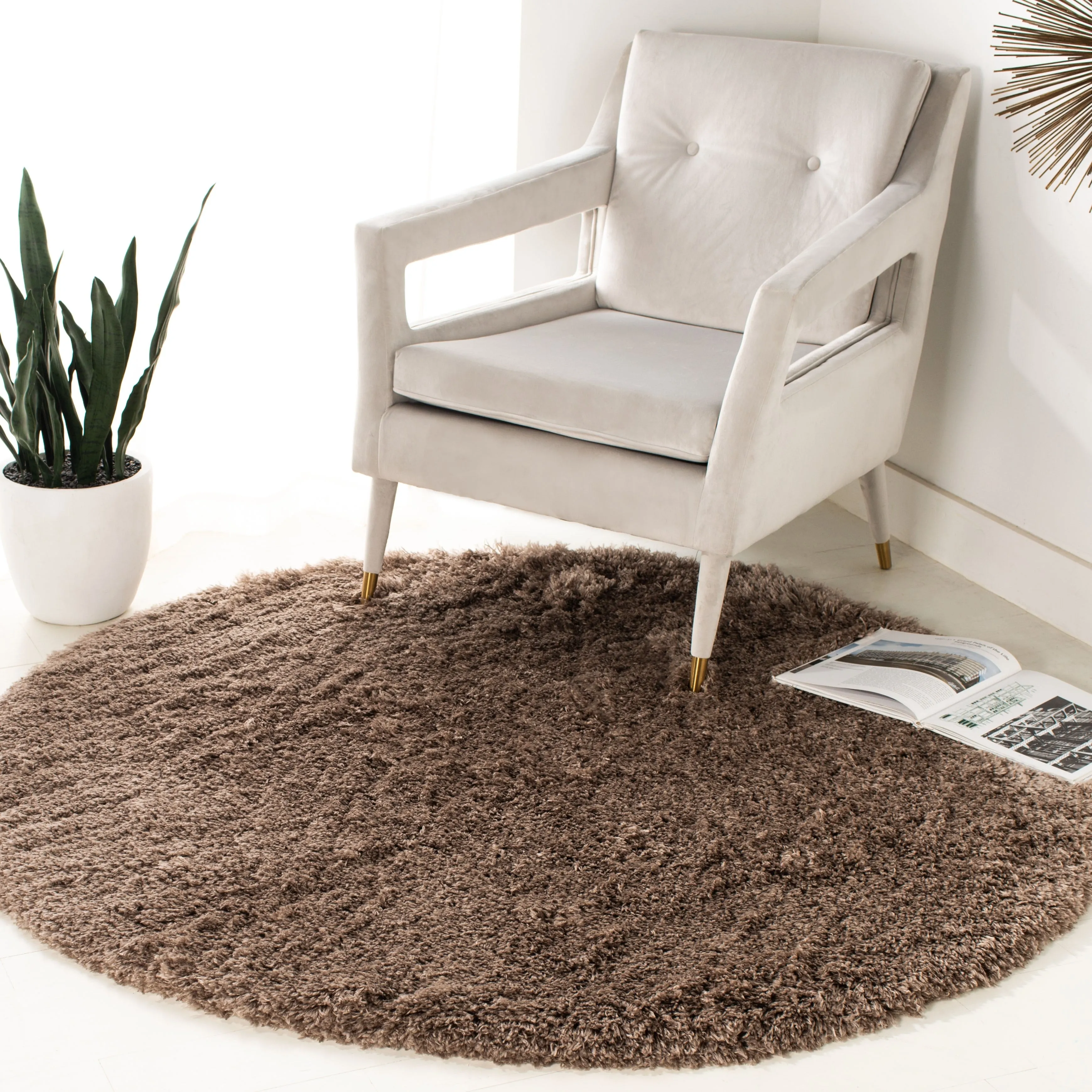 SAFAVIEH Polar Shag Alabama Glam Solid 3-inch Extra Thick