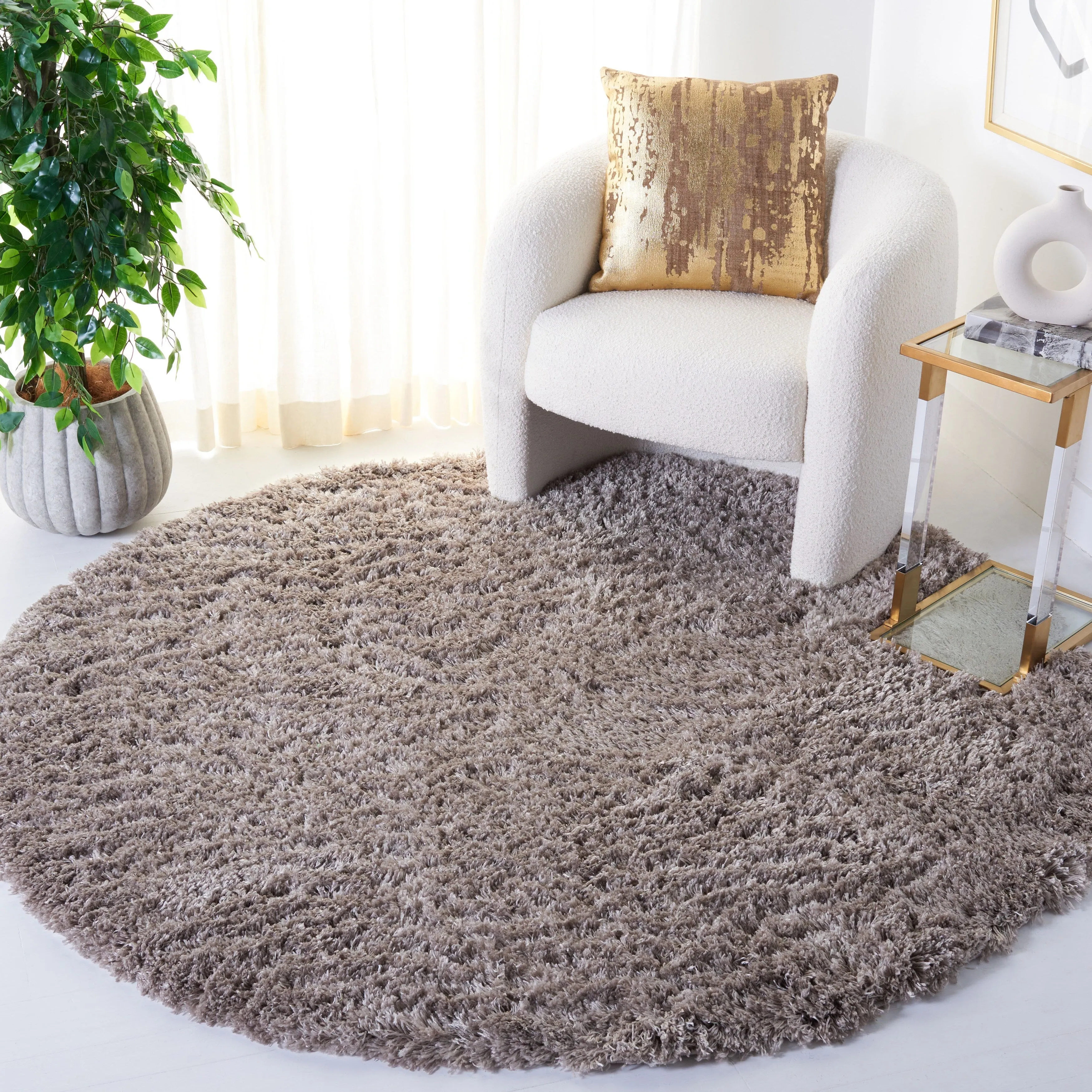 SAFAVIEH Polar Shag Alabama Glam Solid 3-inch Extra Thick
