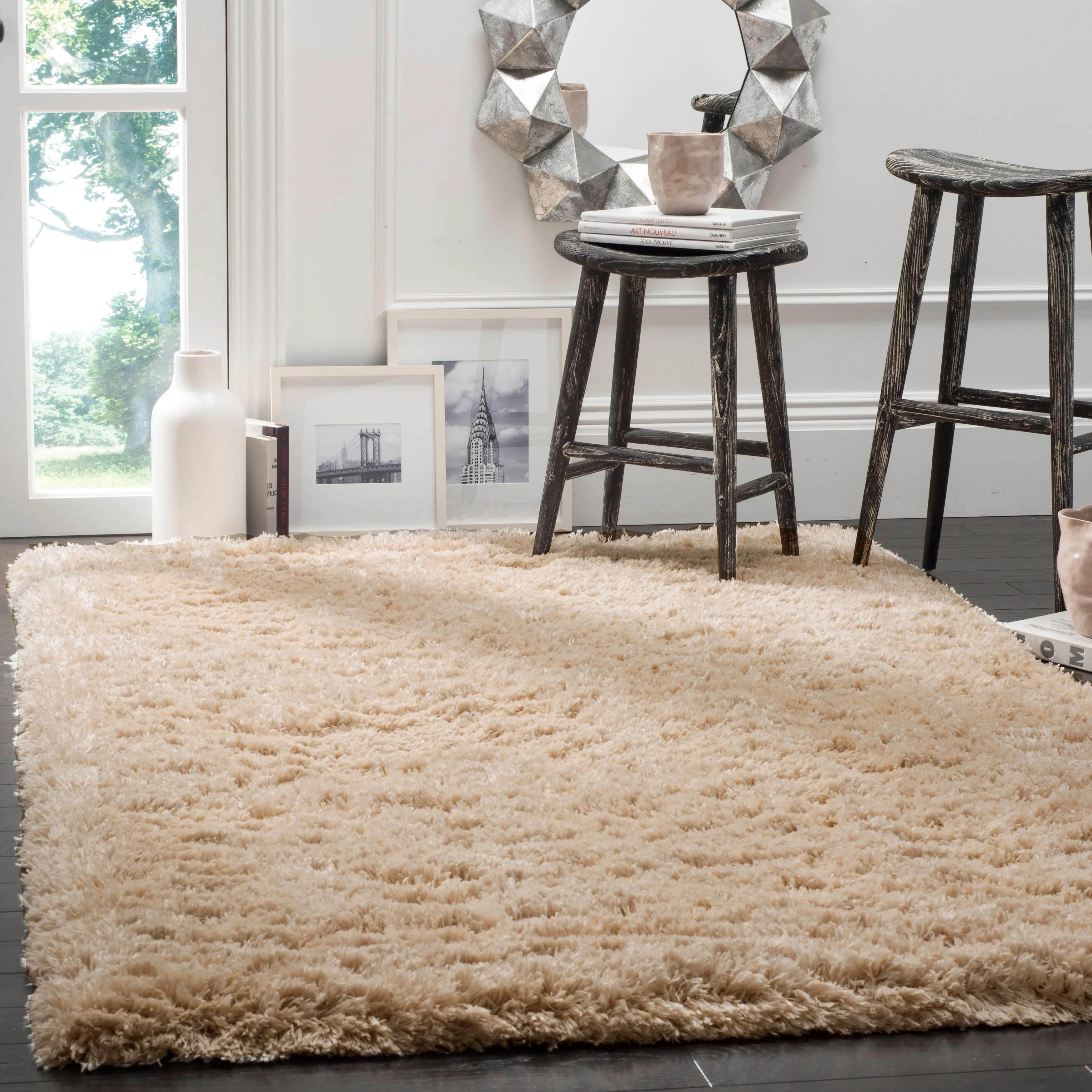SAFAVIEH Polar Shag Alabama Glam Solid 3-inch Extra Thick