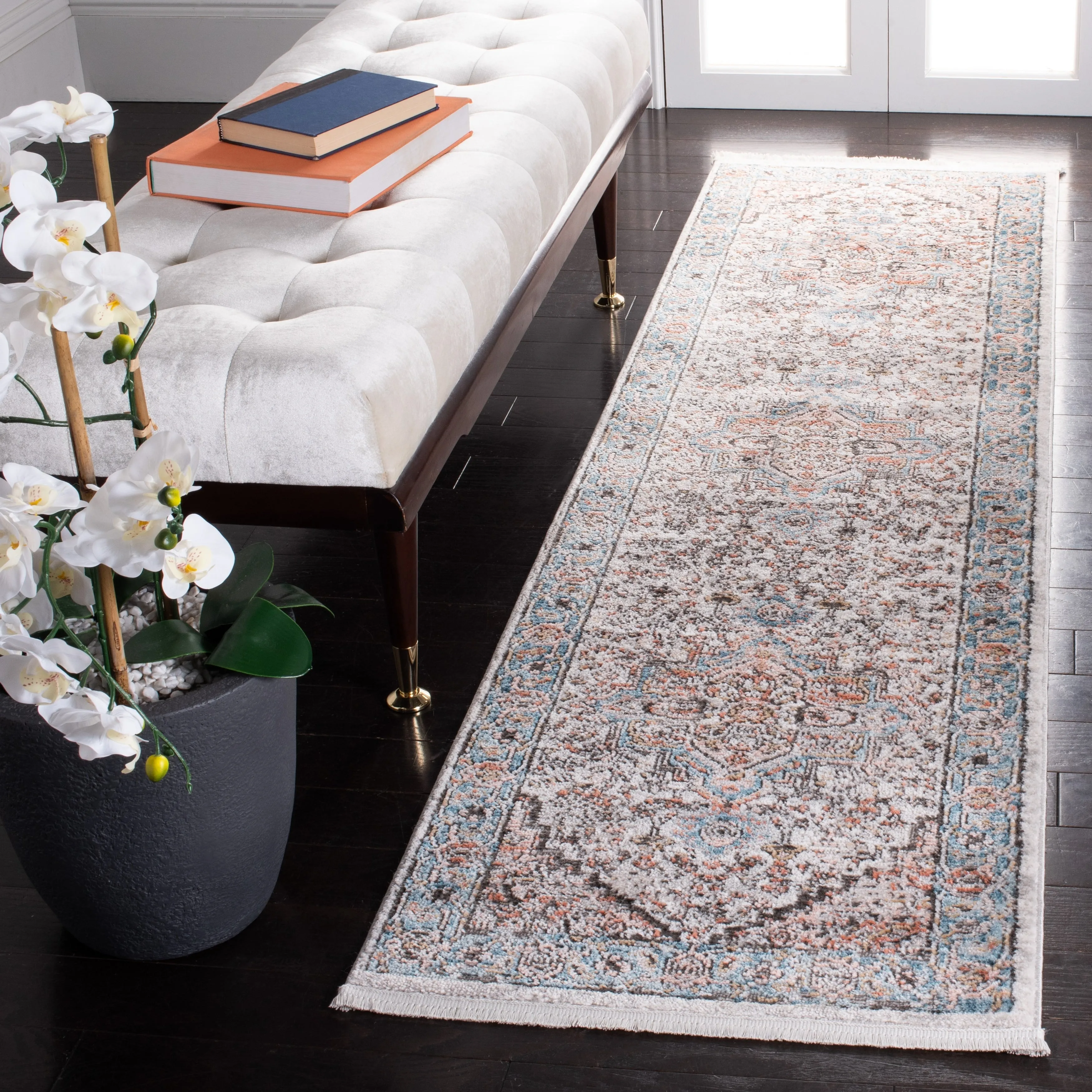 SAFAVIEH Shivan Karima Contemporary Rug - Grey/Blue - 2' 6 x 8'