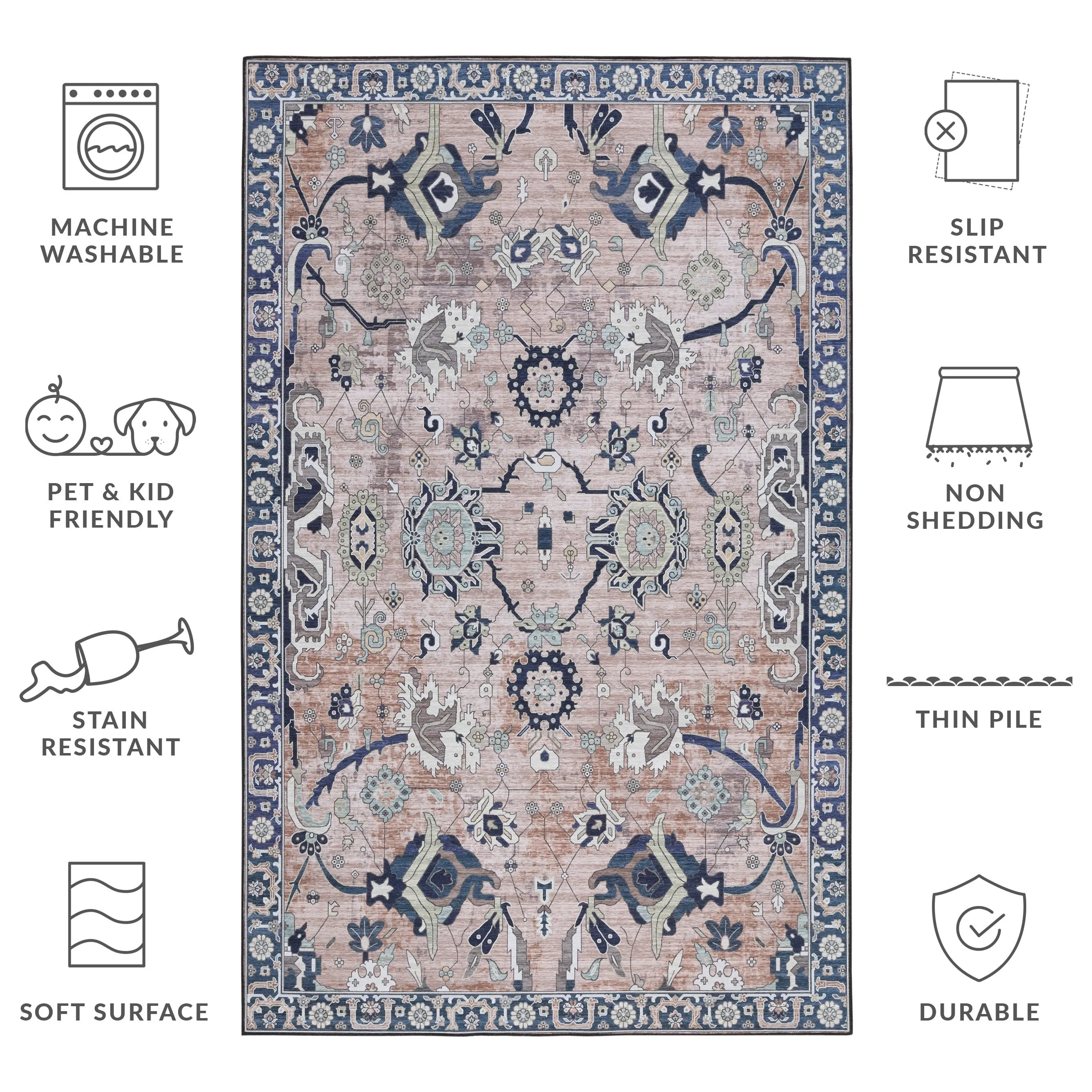 SAFAVIEH Tucson Easter Transitional Machine Washable Rug