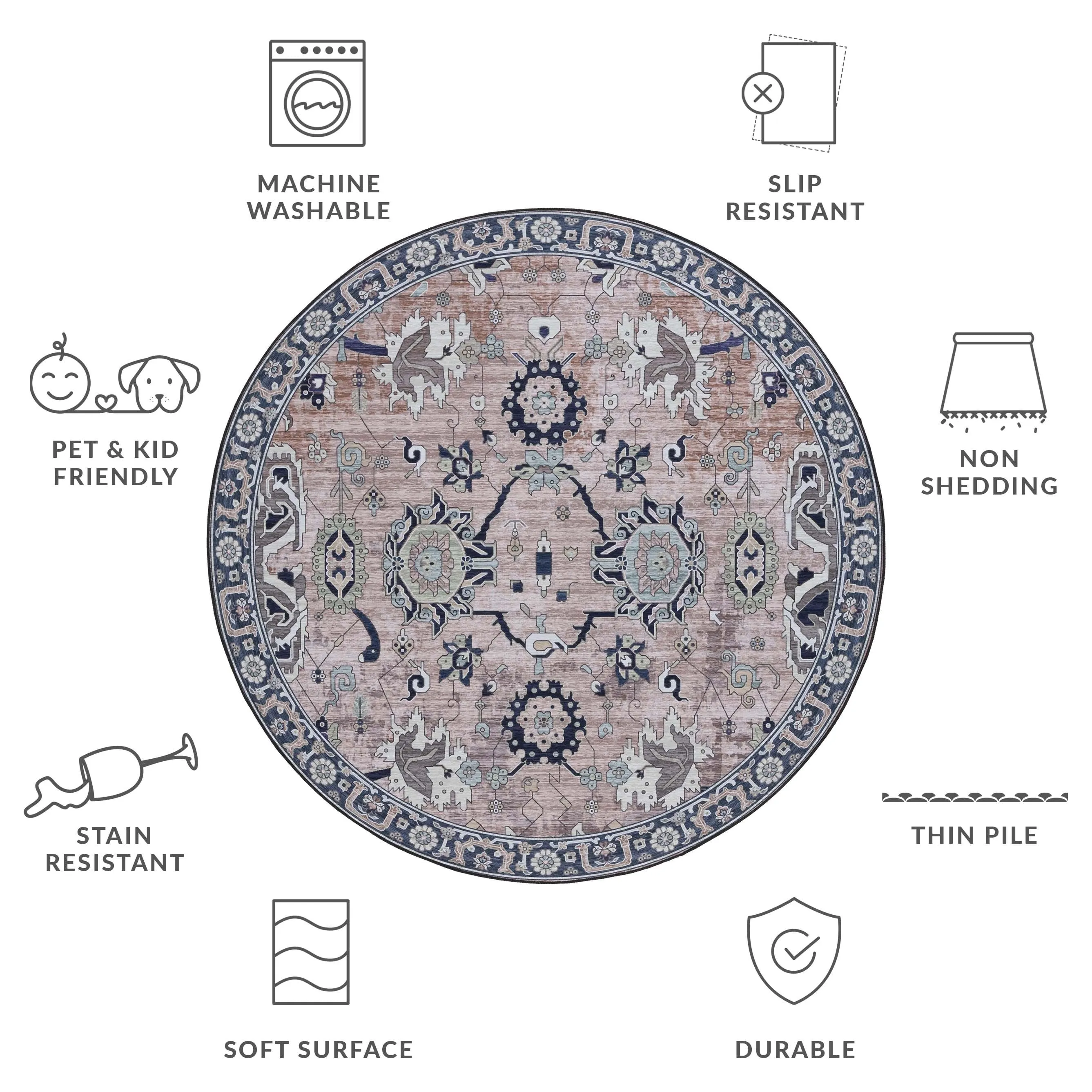 SAFAVIEH Tucson Easter Transitional Machine Washable Rug