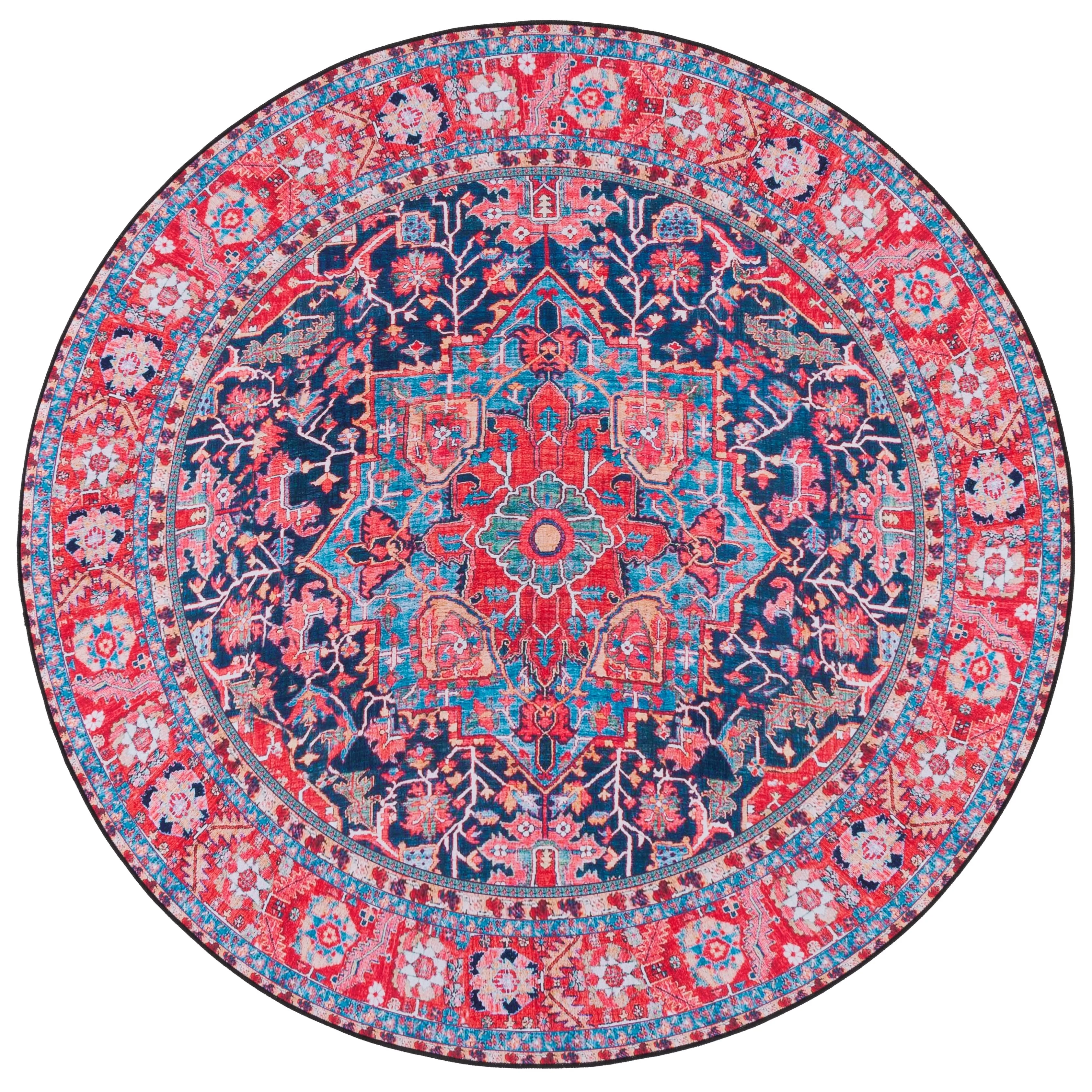 SAFAVIEH Tucson Machine Washable Slip Resistant Winnie Oriental Medallion