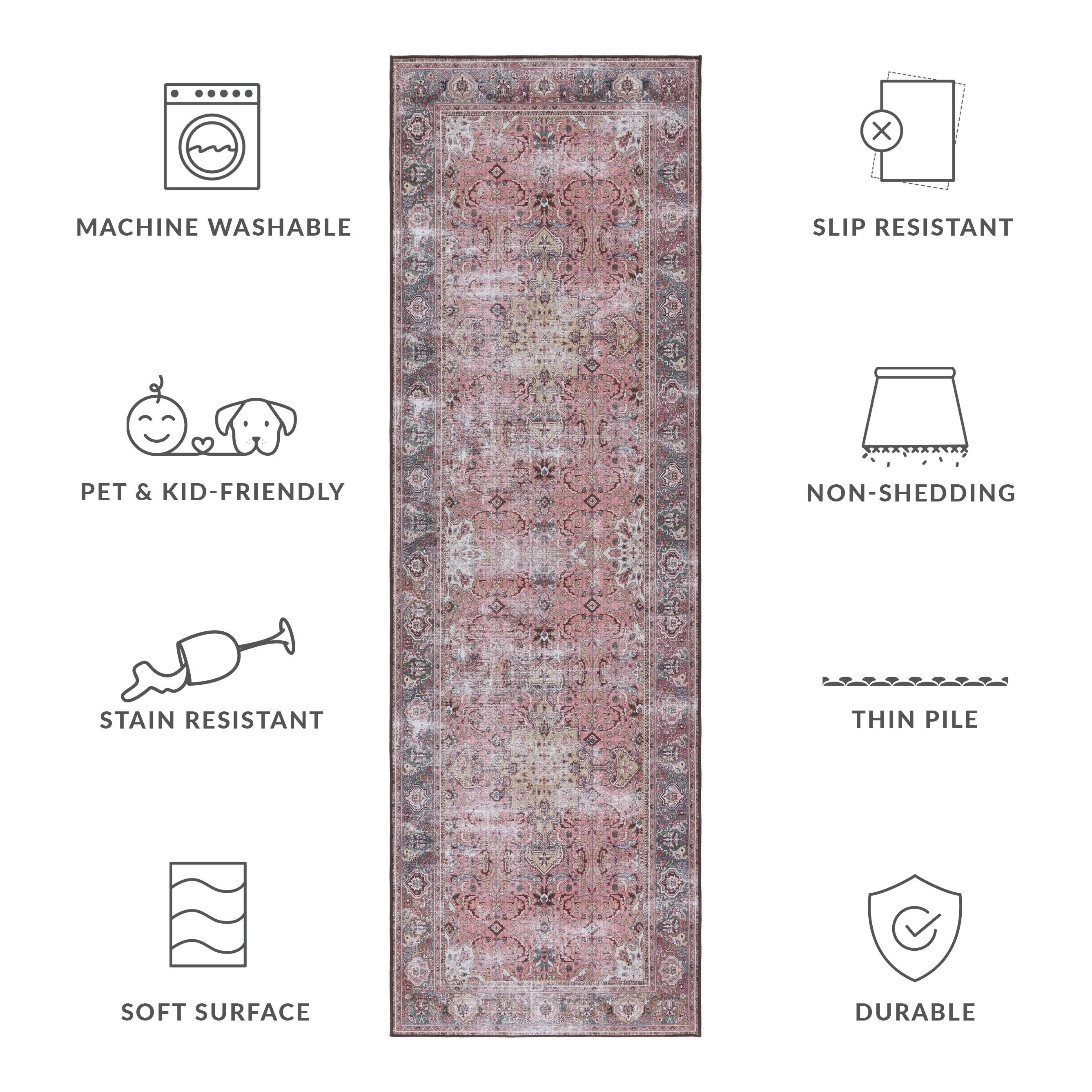 SAFAVIEH Tucson Wanda Transitional Machine Washable Rug