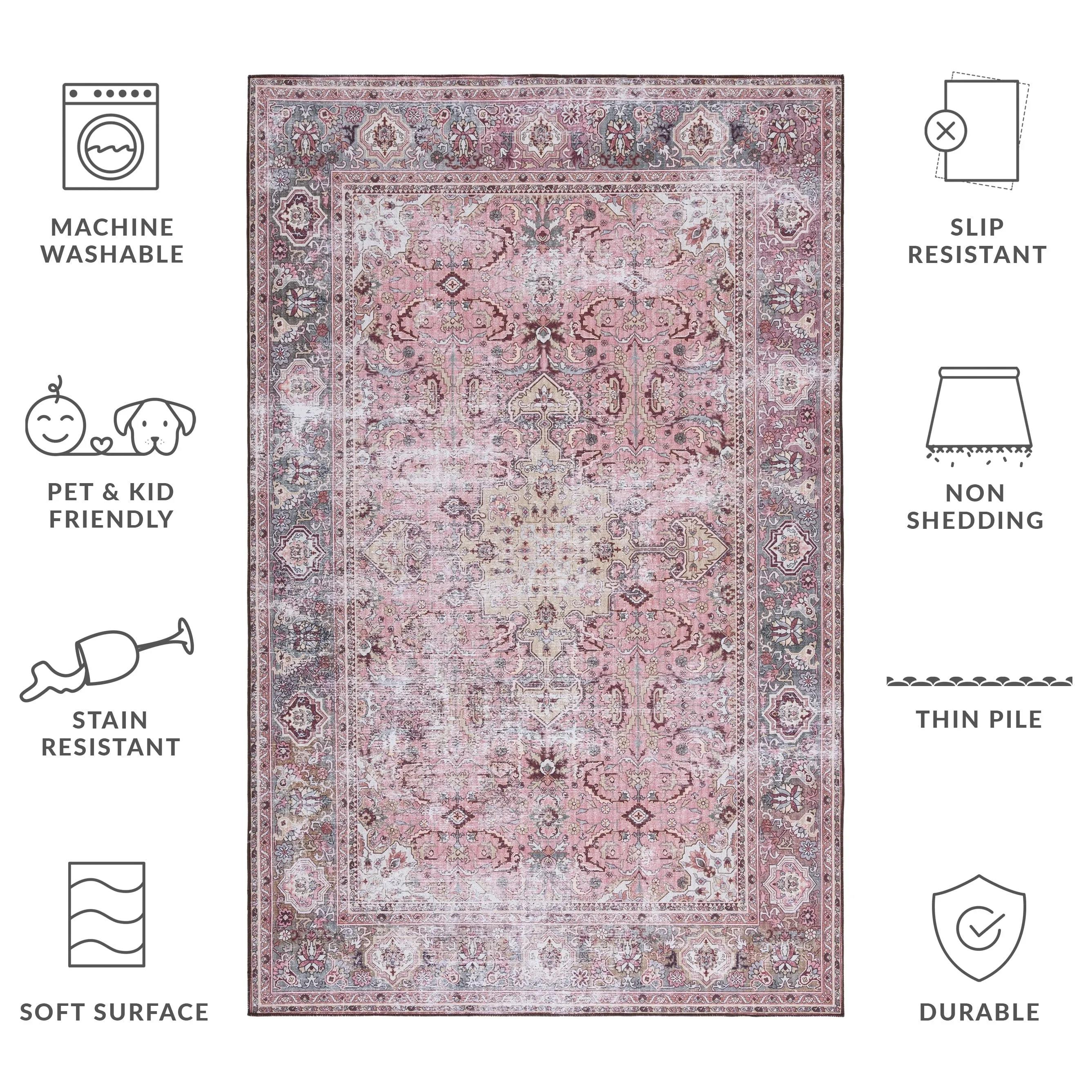 SAFAVIEH Tucson Wanda Transitional Machine Washable Rug