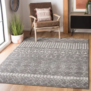 SAFAVIEH Tulum Giorgina Rustic Moroccan Boho Tribal Rug - Grey/Ivory - 4' x 6'