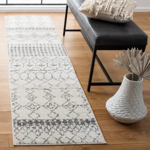 SAFAVIEH Tulum Giorgina Rustic Moroccan Boho Tribal Rug - Ivory/Grey - 2' x 13'