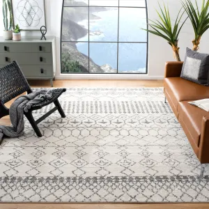 SAFAVIEH Tulum Giorgina Rustic Moroccan Boho Tribal Rug - Ivory/Grey - 9' x 12'