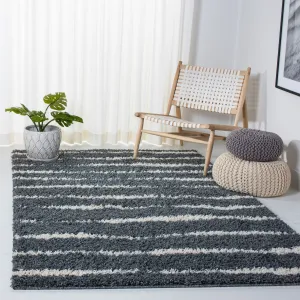 SAFAVIEH Venus Shag Moeidur 1.75-inch Thick Rug - Dark Grey/Ivory - 5' 3 x 7' 6