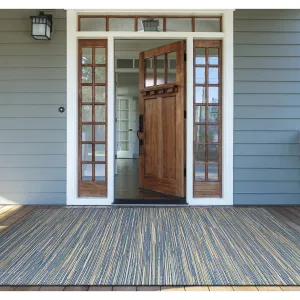 Samantha Cannes Azure Blue Ivory Indoor Outdoor Area Rug