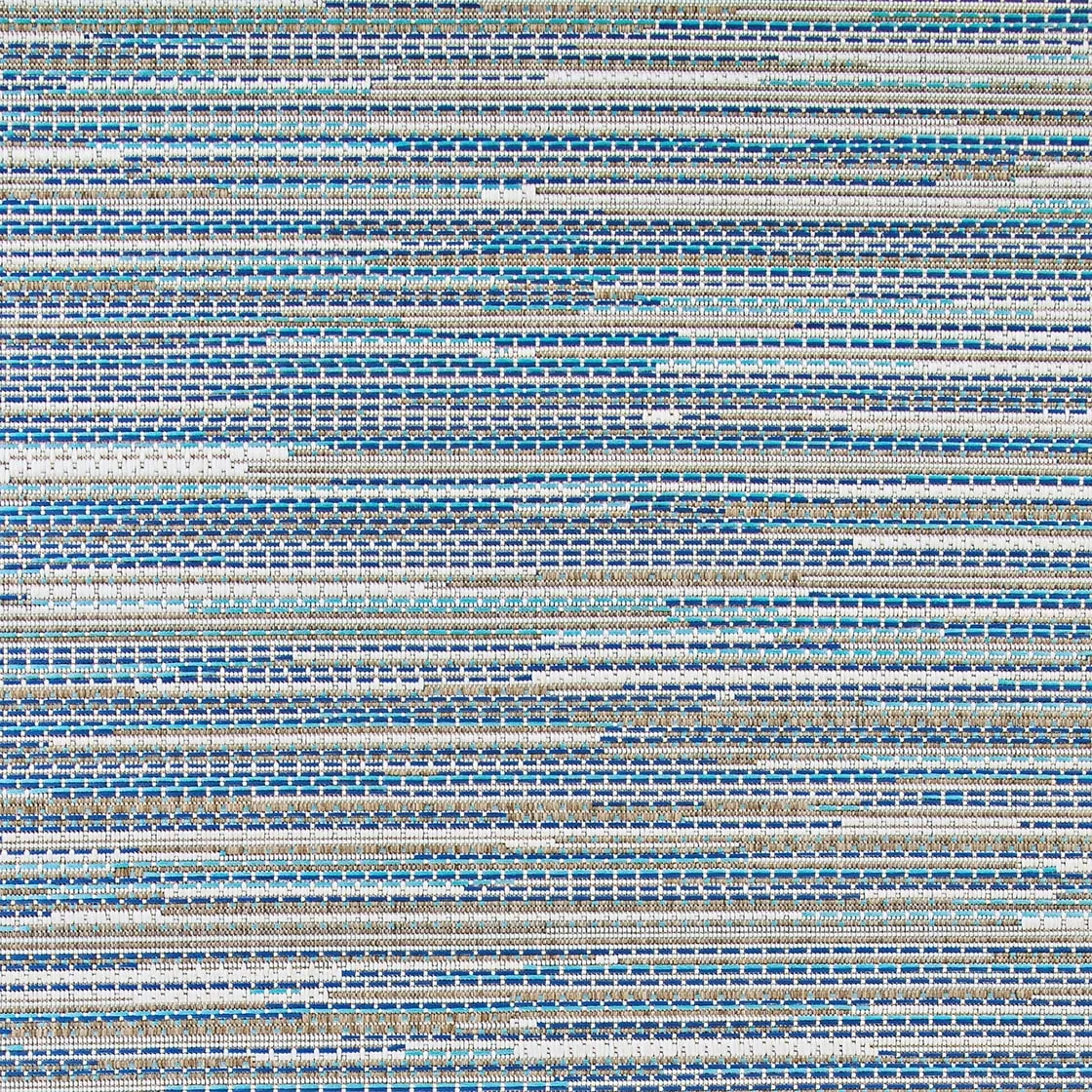 Samantha Cannes Azure Blue Ivory Indoor Outdoor Area Rug