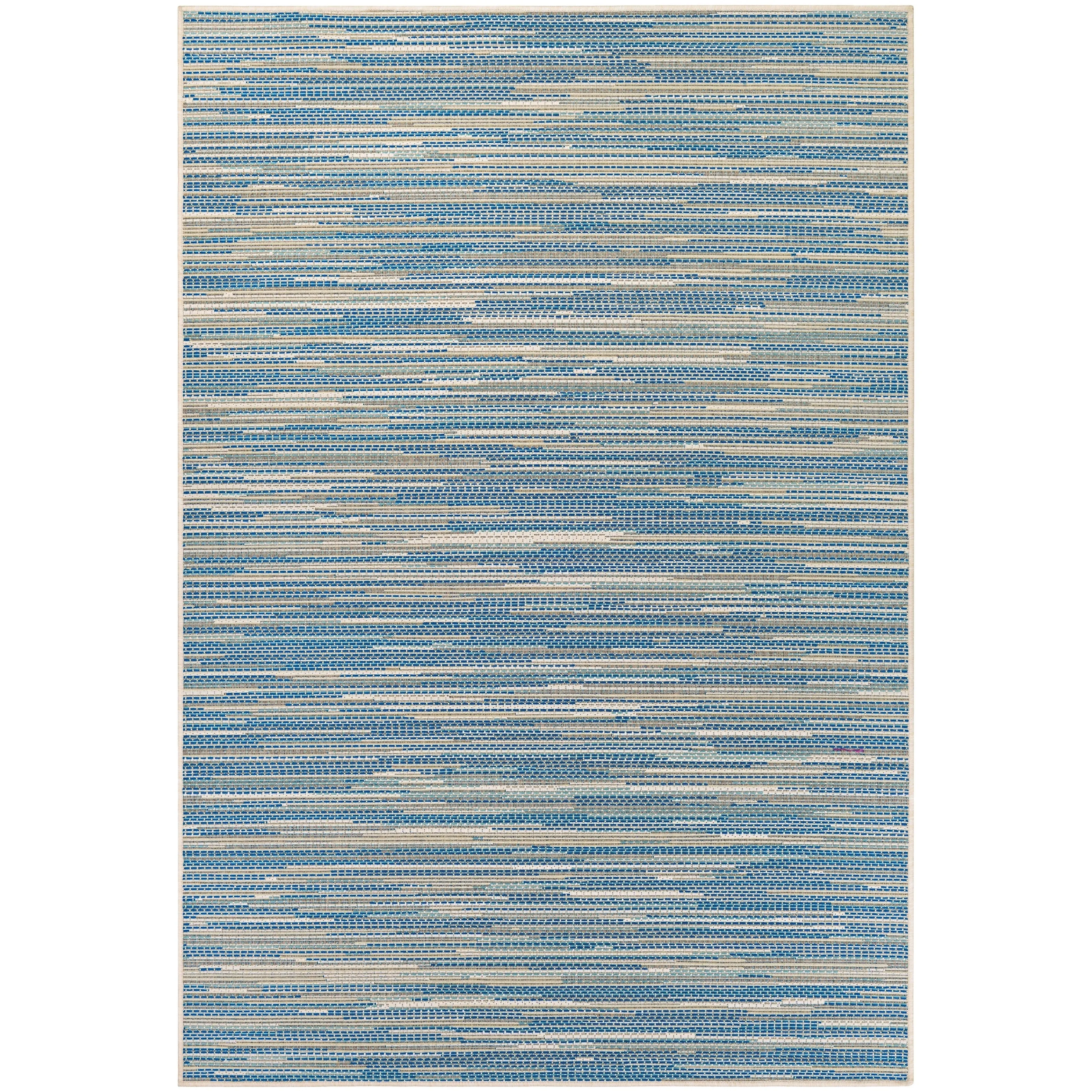 Samantha Cannes Azure Blue Ivory Indoor Outdoor Area Rug