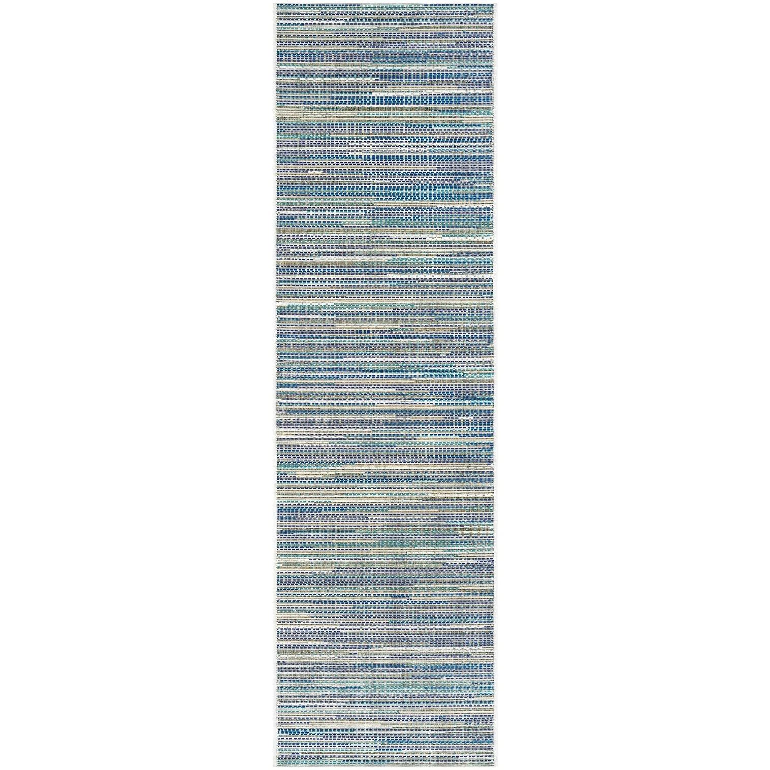 Samantha Cannes Azure Blue Ivory Indoor Outdoor Area Rug