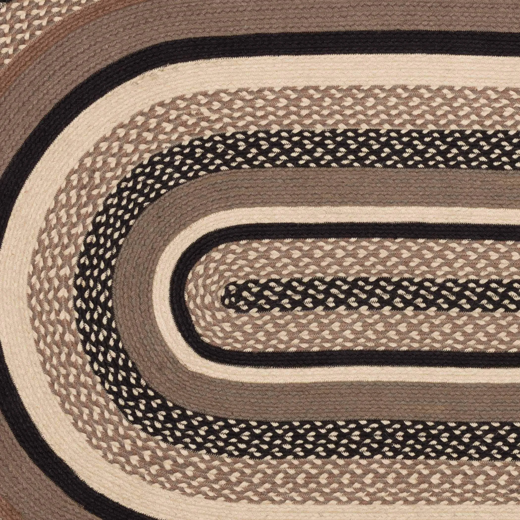 Sawyer Mill Charcoal Jute Rug Oval w/ Pad 48x72