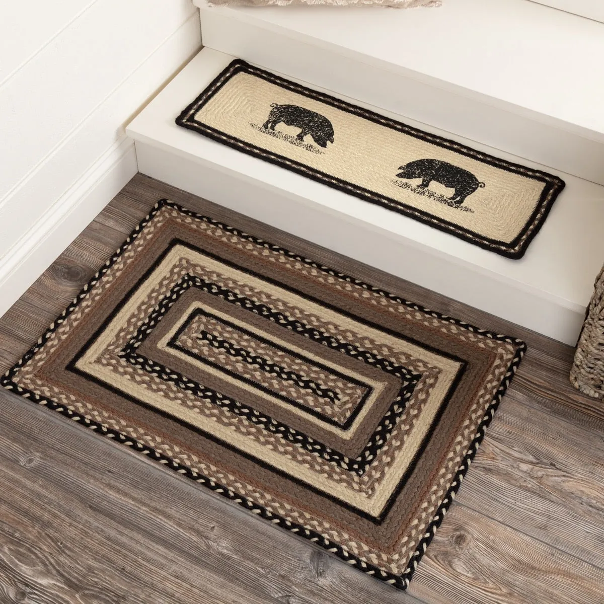 Sawyer Mill Charcoal Jute Rug Rect w/ Pad 20x30