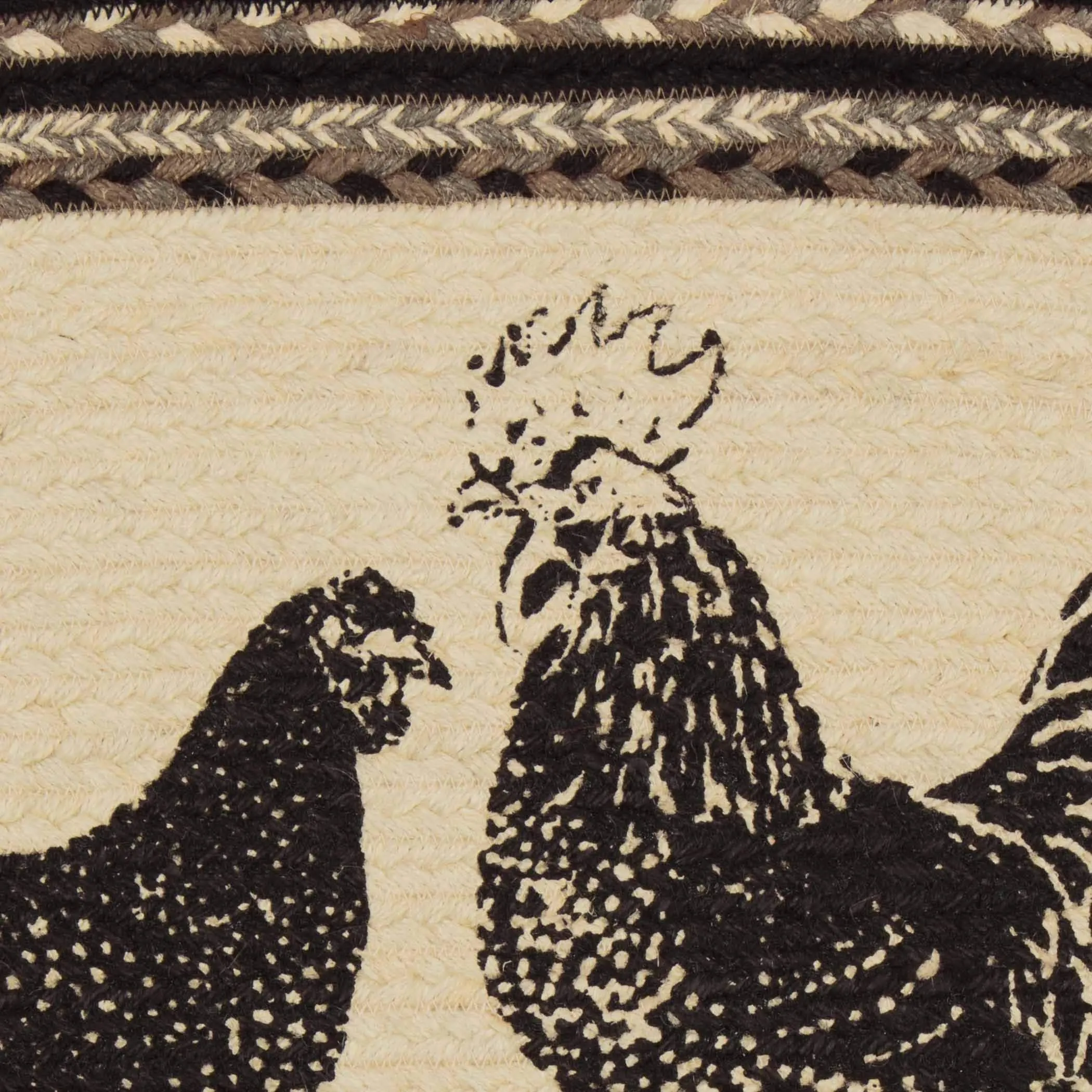 Sawyer Mill Charcoal Poultry Jute Rug Oval w/ Pad 20x30
