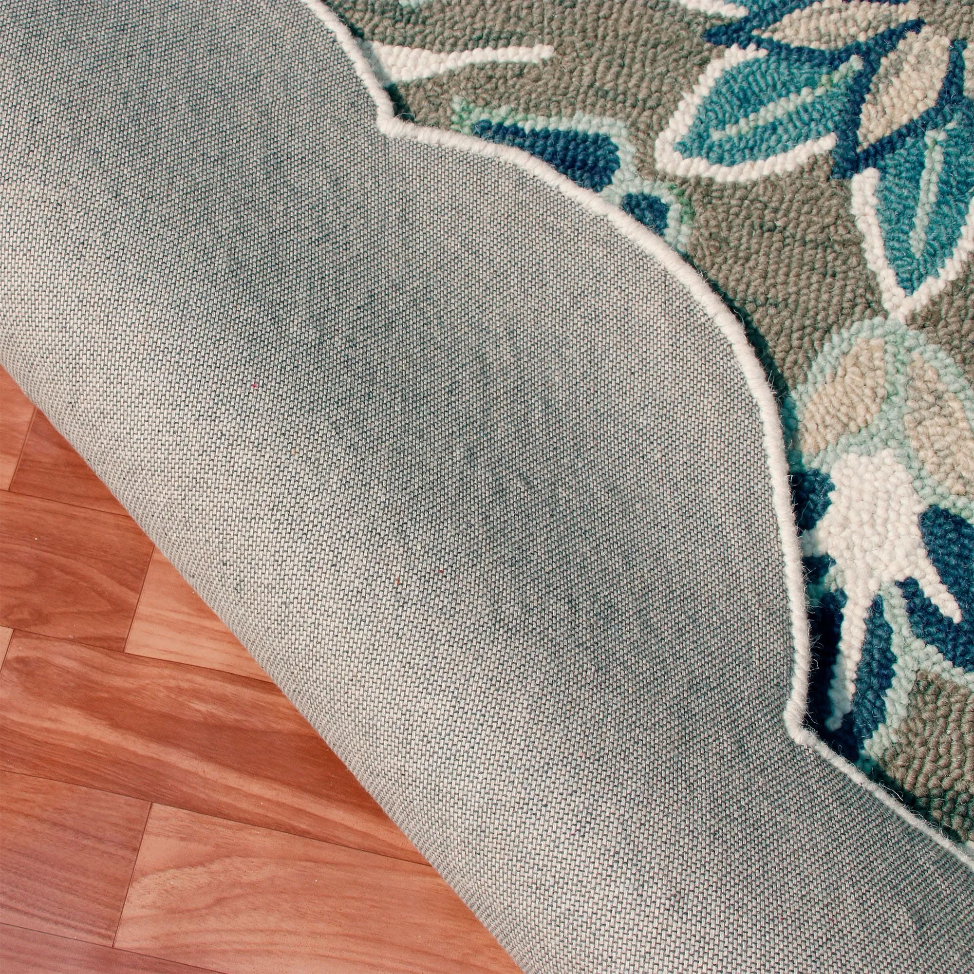 Sevita Dana Aqua Blue/Gray Bohemian Medallion Hand-Tufted Wool Round Rug