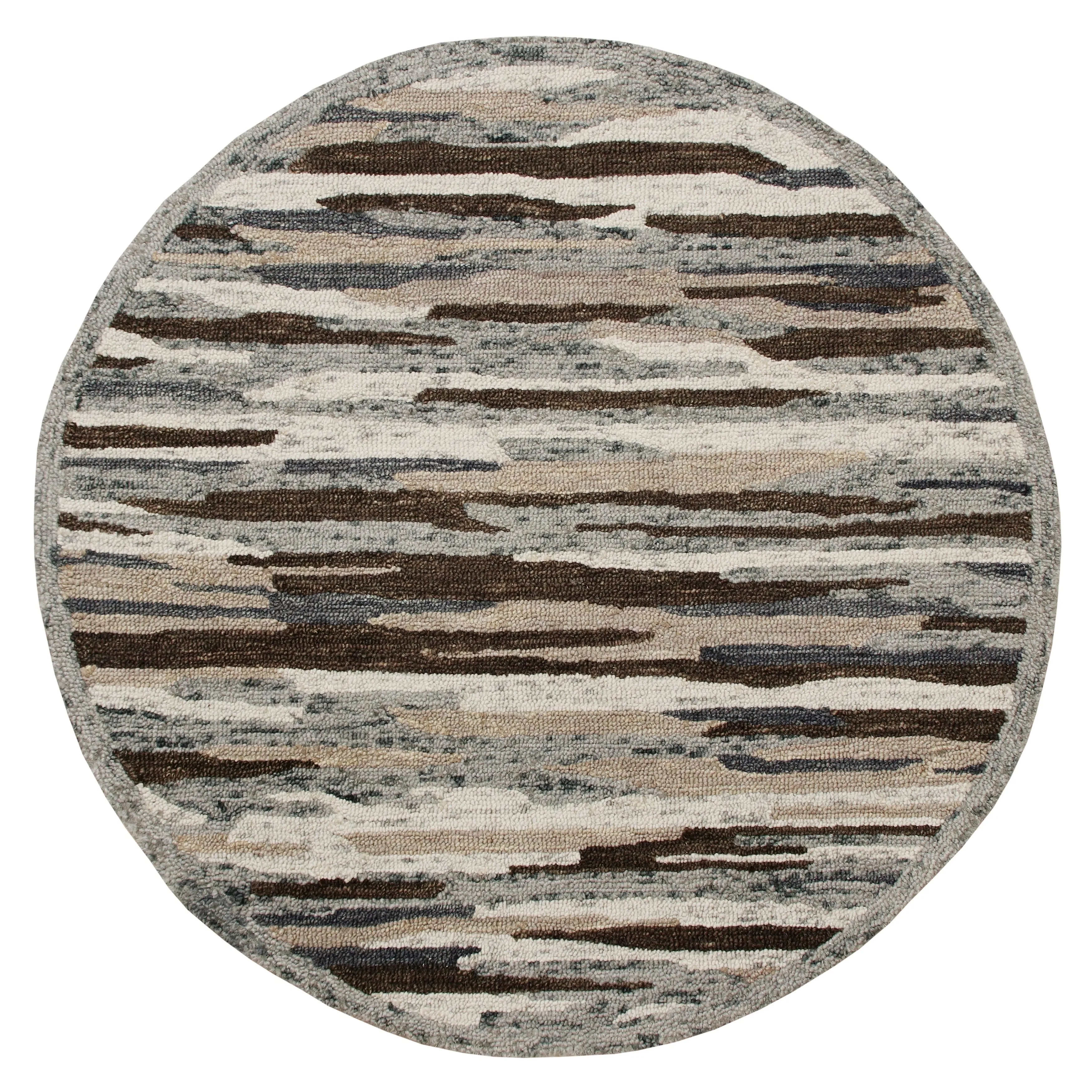 Sevita Distressed Cabin Camouflage Round Rug