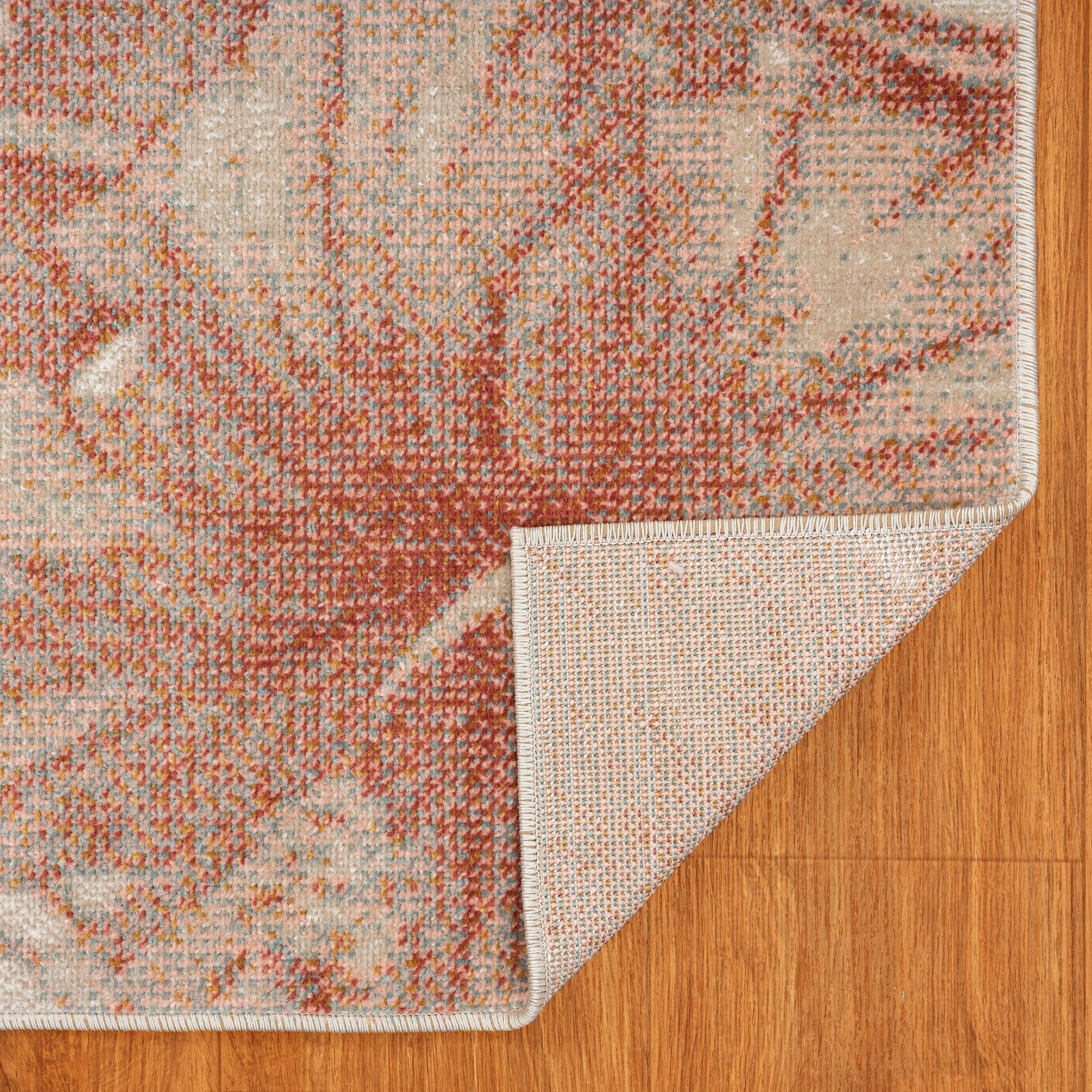 Sevita Patio Leaf Orange Multicolored Coastal Indoor/ Outdoor Rug