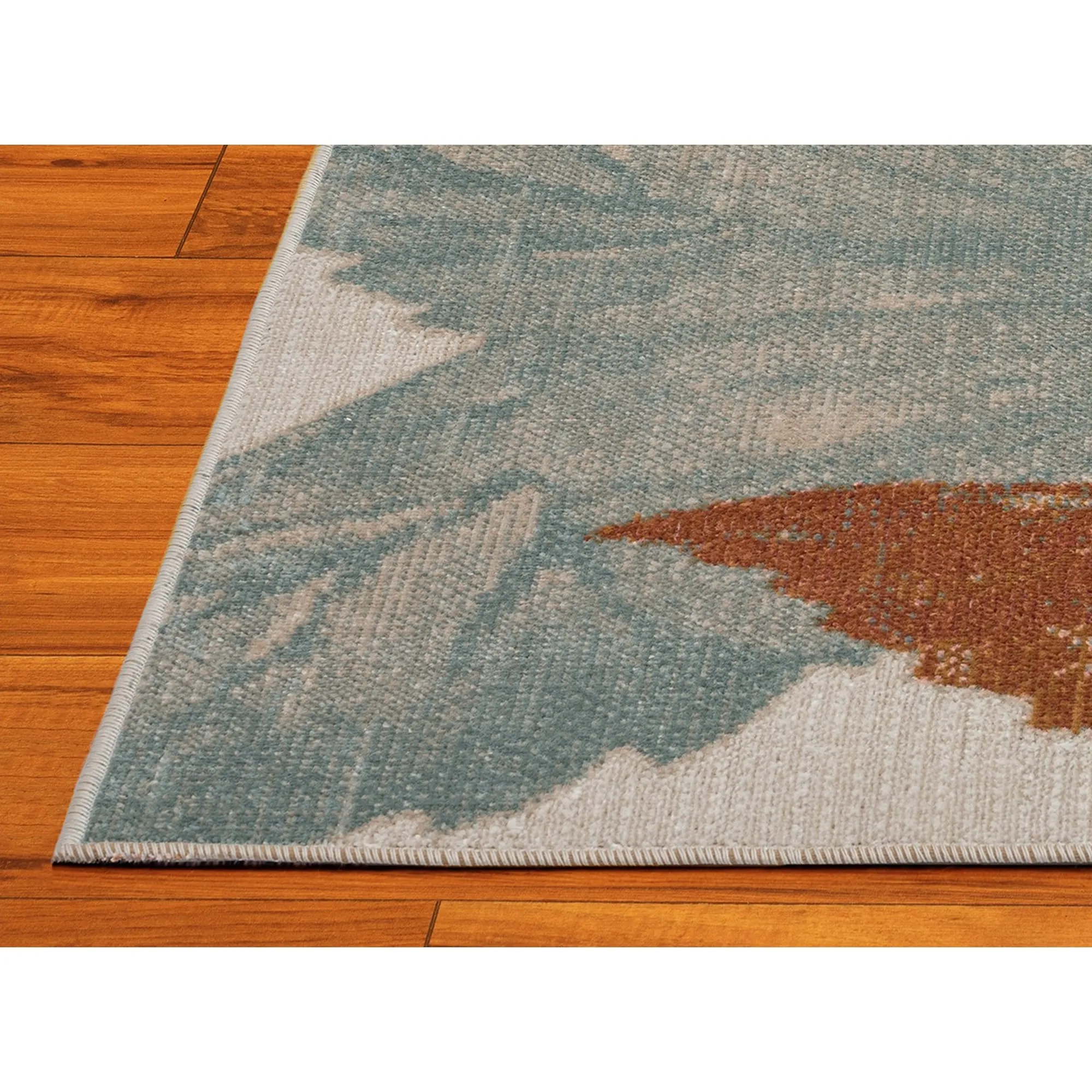 Sevita Patio Leaf Orange Multicolored Coastal Indoor/ Outdoor Rug