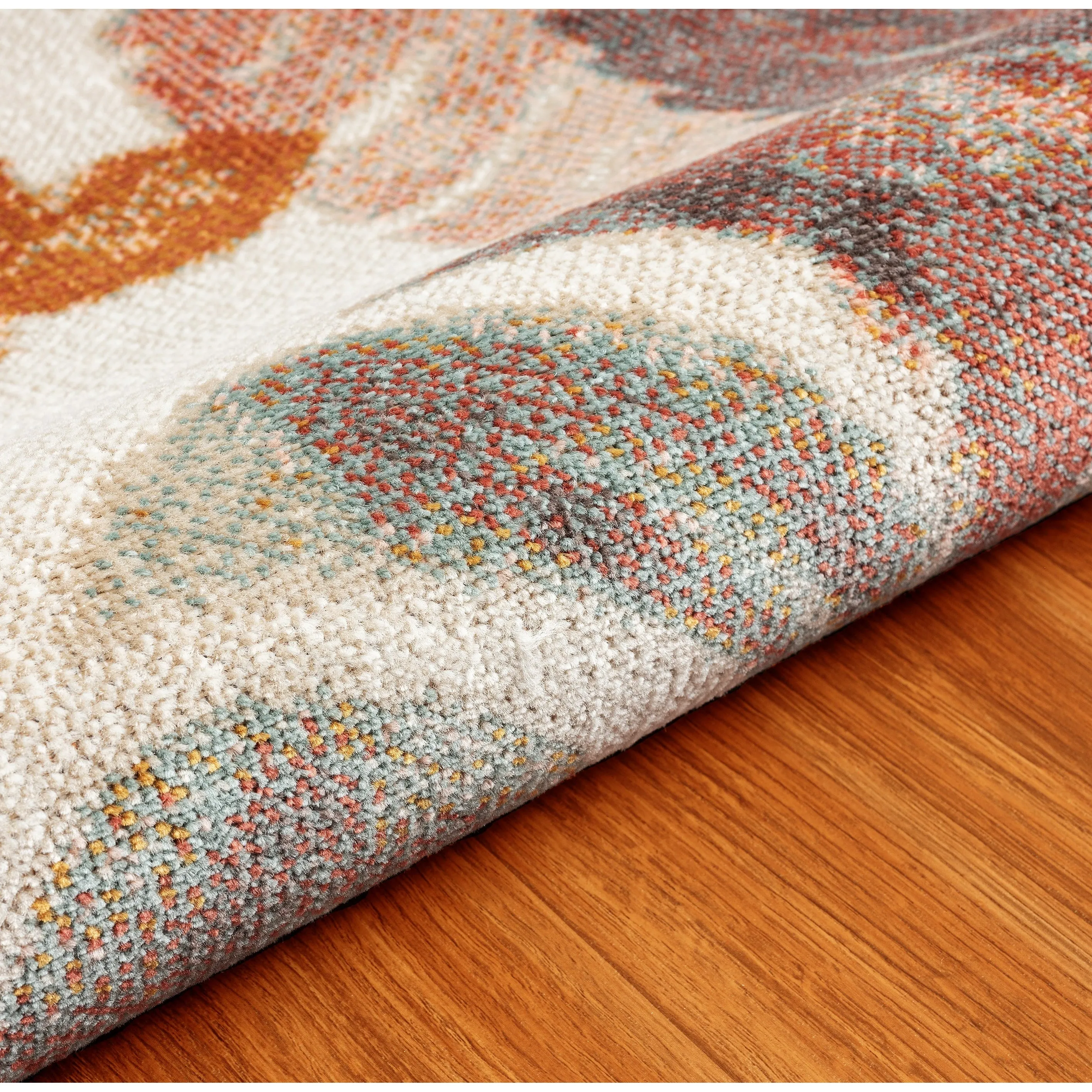 Sevita Patio Leaf Orange Multicolored Coastal Indoor/ Outdoor Rug
