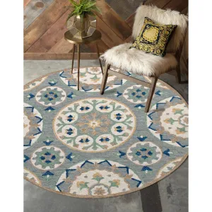 Sevita Suzani Round Area Rug