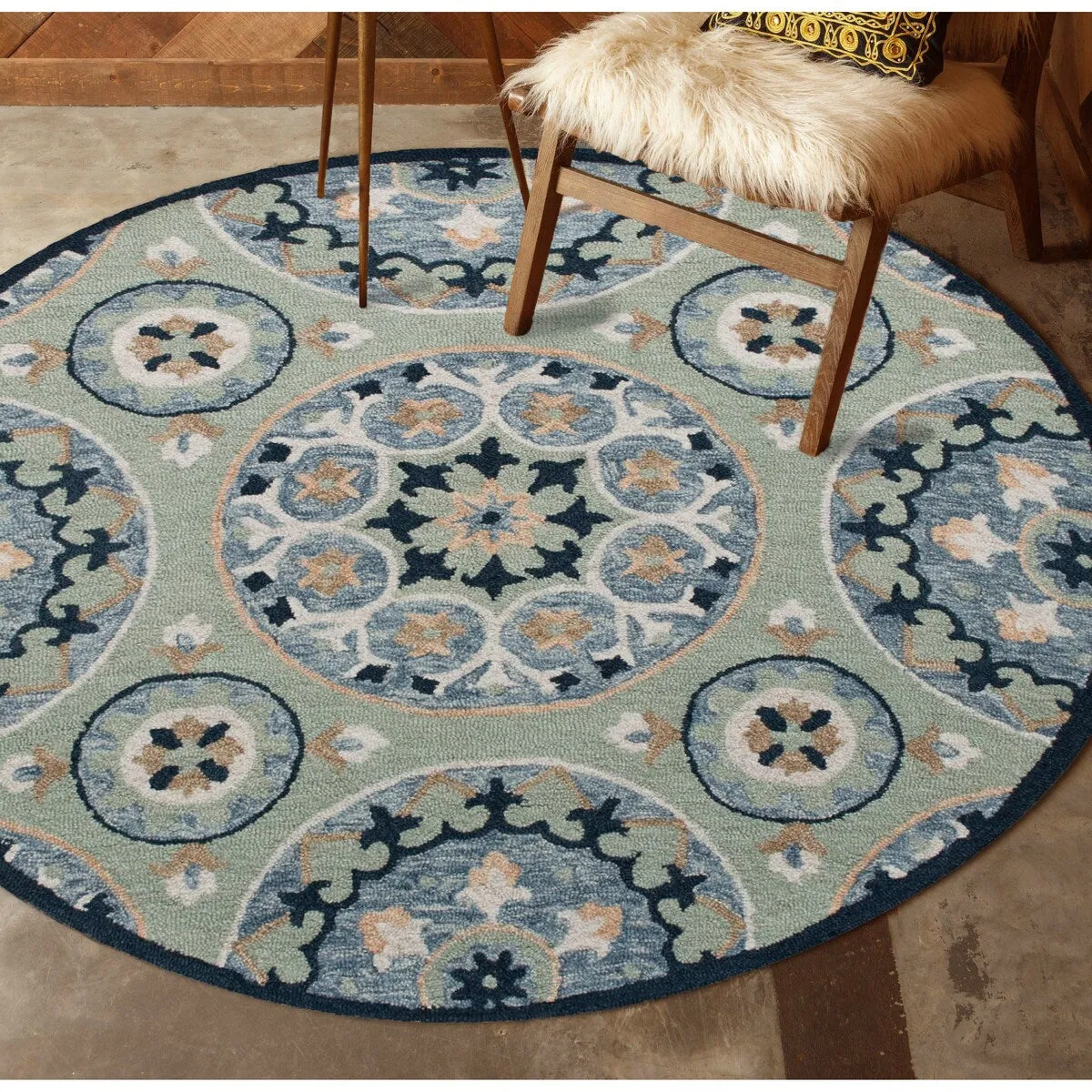 Sevita Suzani Round Area Rug