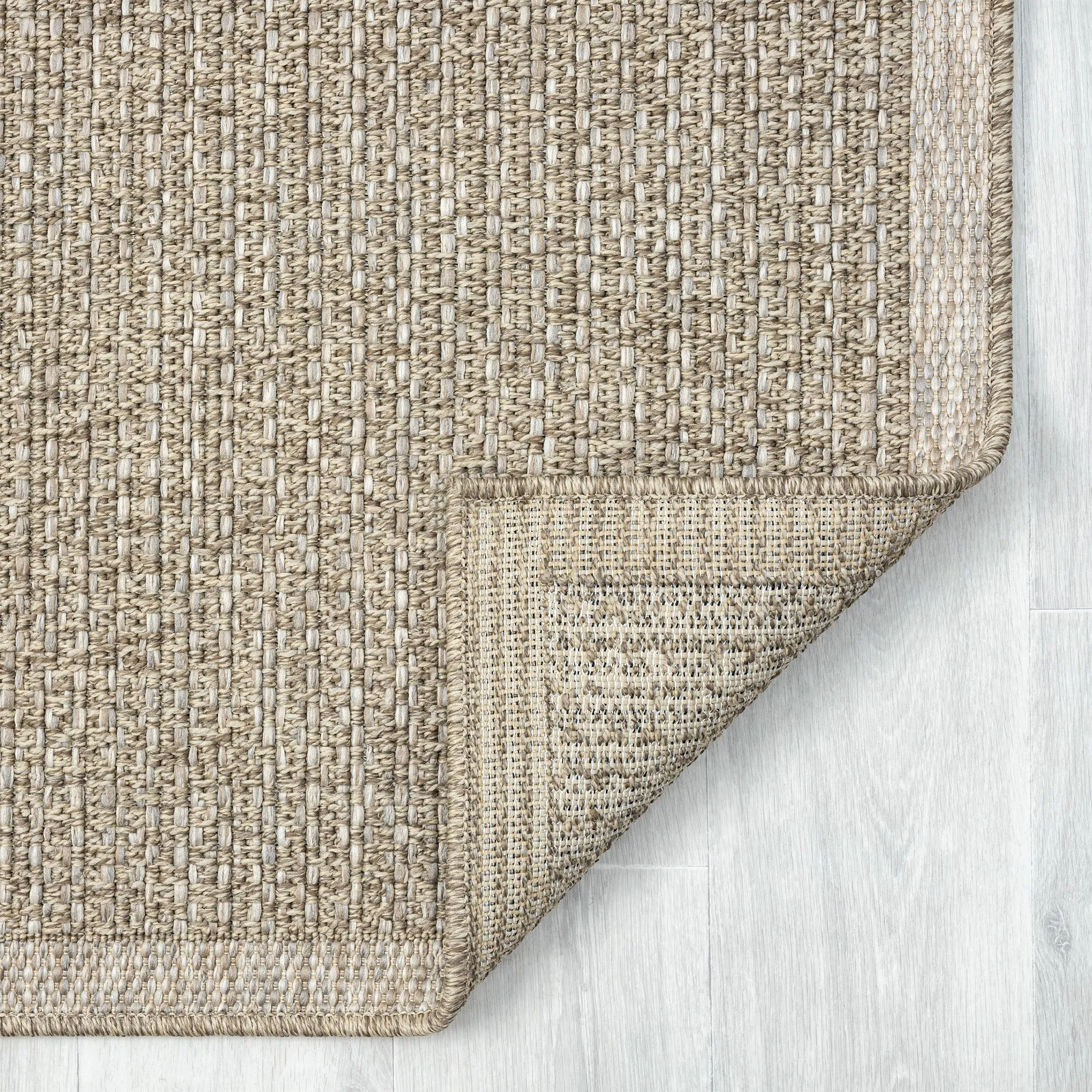 Sevita Tan/Brown Modern Solid Indoor Outdoor Area Rug