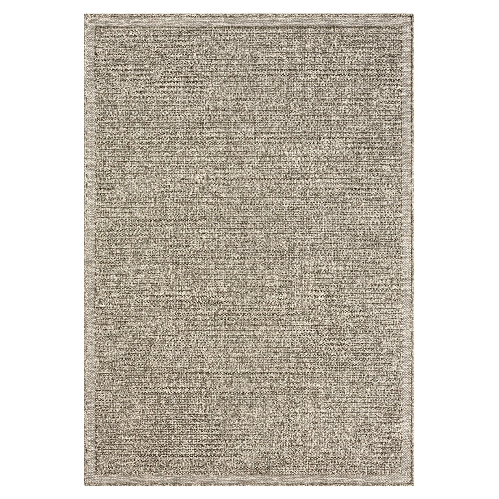 Sevita Tan/Brown Modern Solid Indoor Outdoor Area Rug