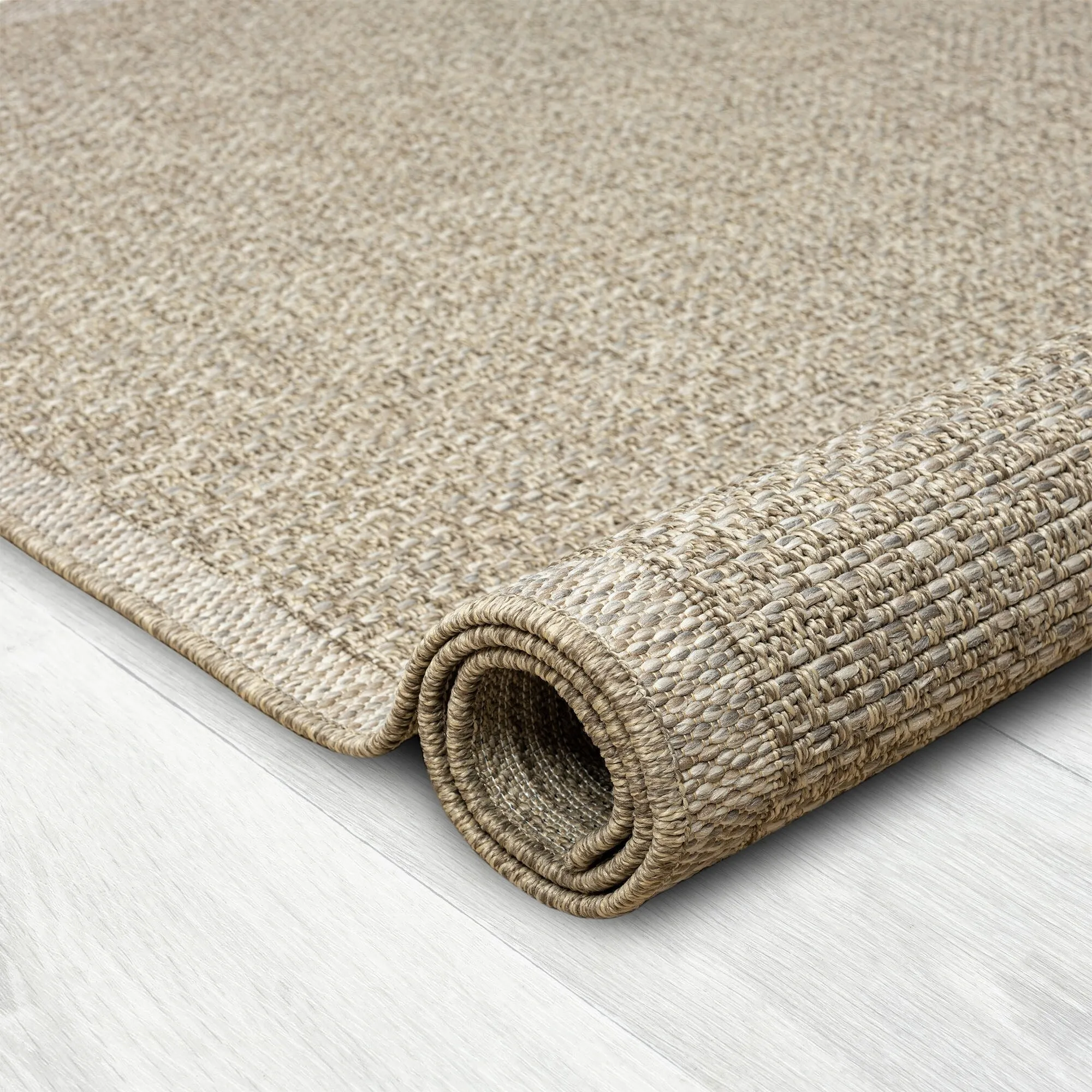 Sevita Tan/Brown Modern Solid Indoor Outdoor Area Rug
