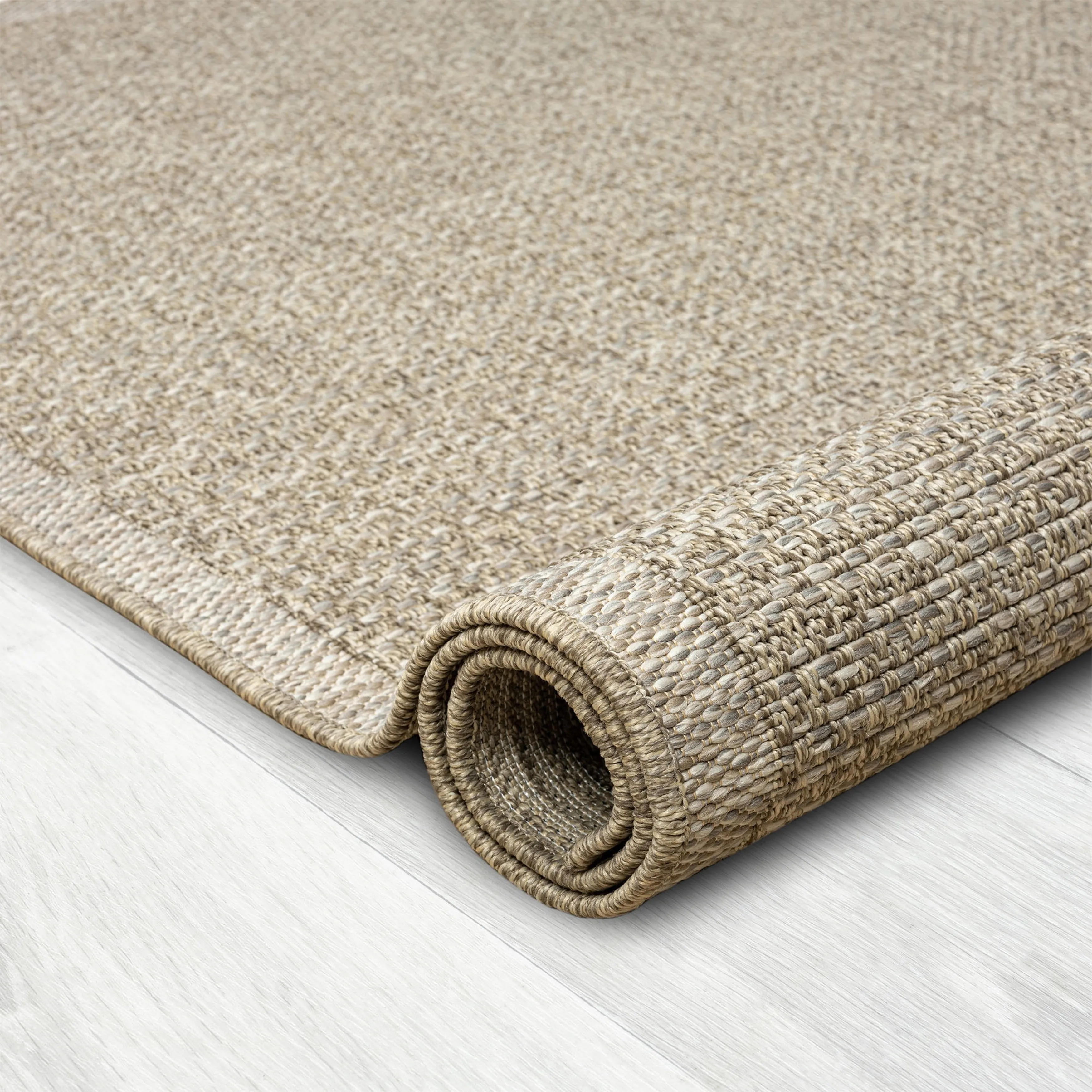 Sevita Tan/Brown Modern Solid Indoor Outdoor Area Rug