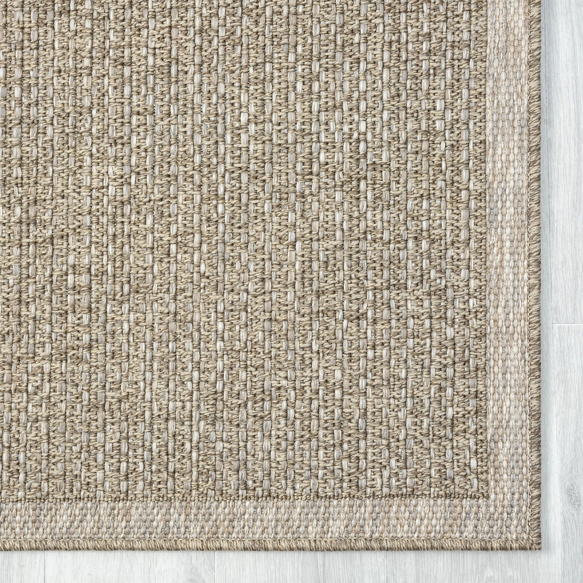 Sevita Tan/Brown Modern Solid Indoor Outdoor Area Rug