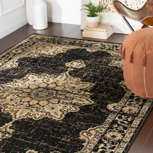 Sheridan Traditional Black Area Rug - 7' 9 x 11' 2