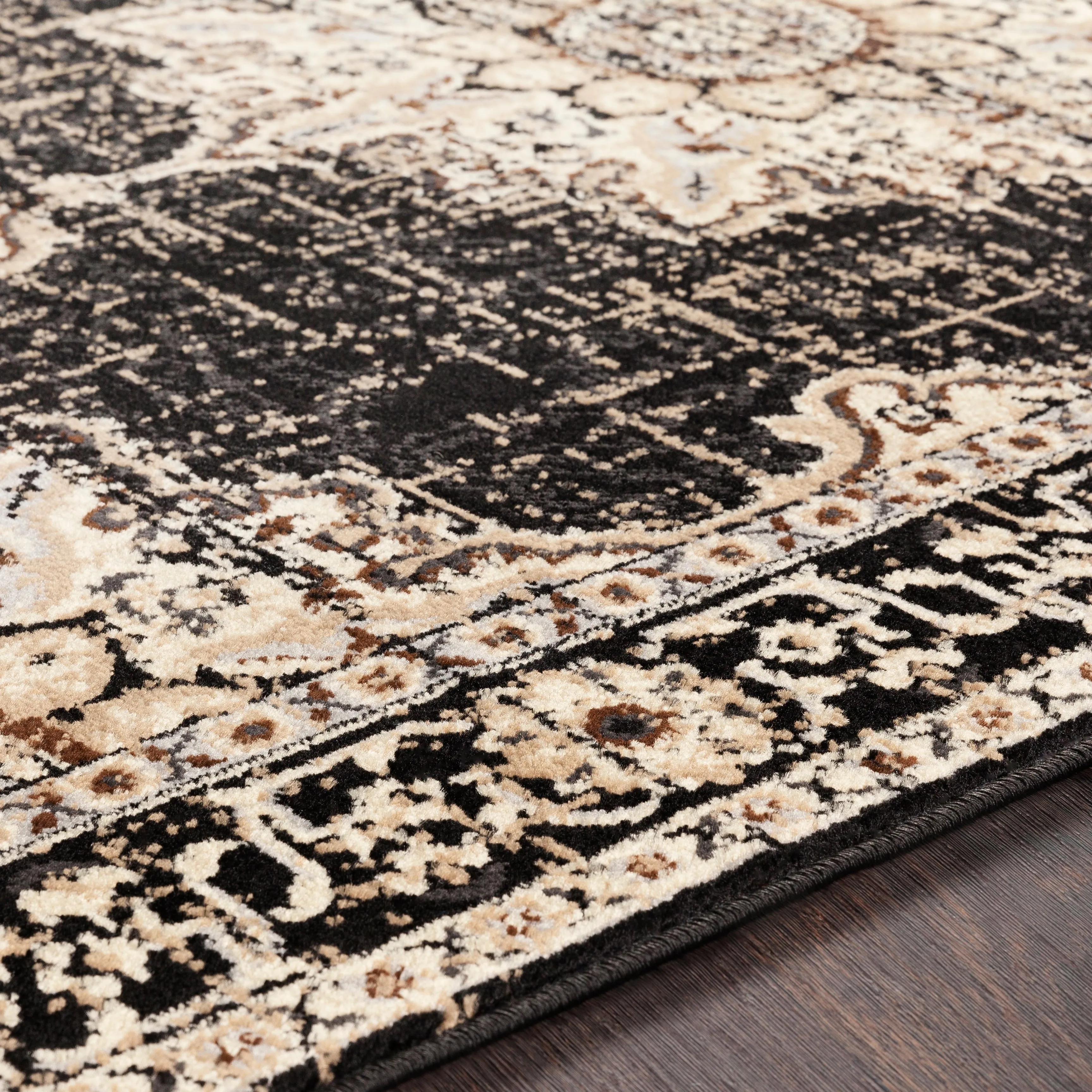 Sheridan Traditional Black Area Rug - 7' 9 x 11' 2