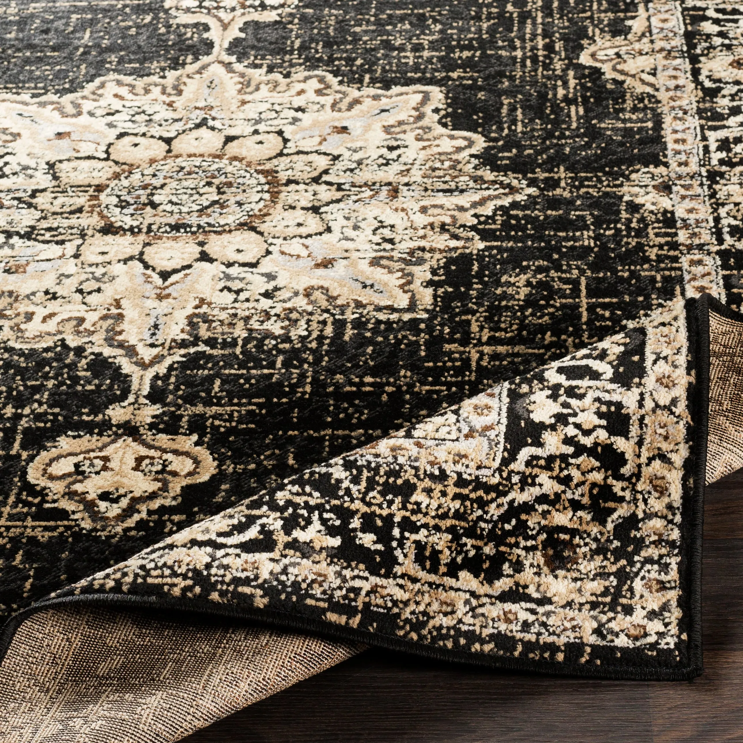 Sheridan Traditional Black Area Rug - 7' 9 x 11' 2