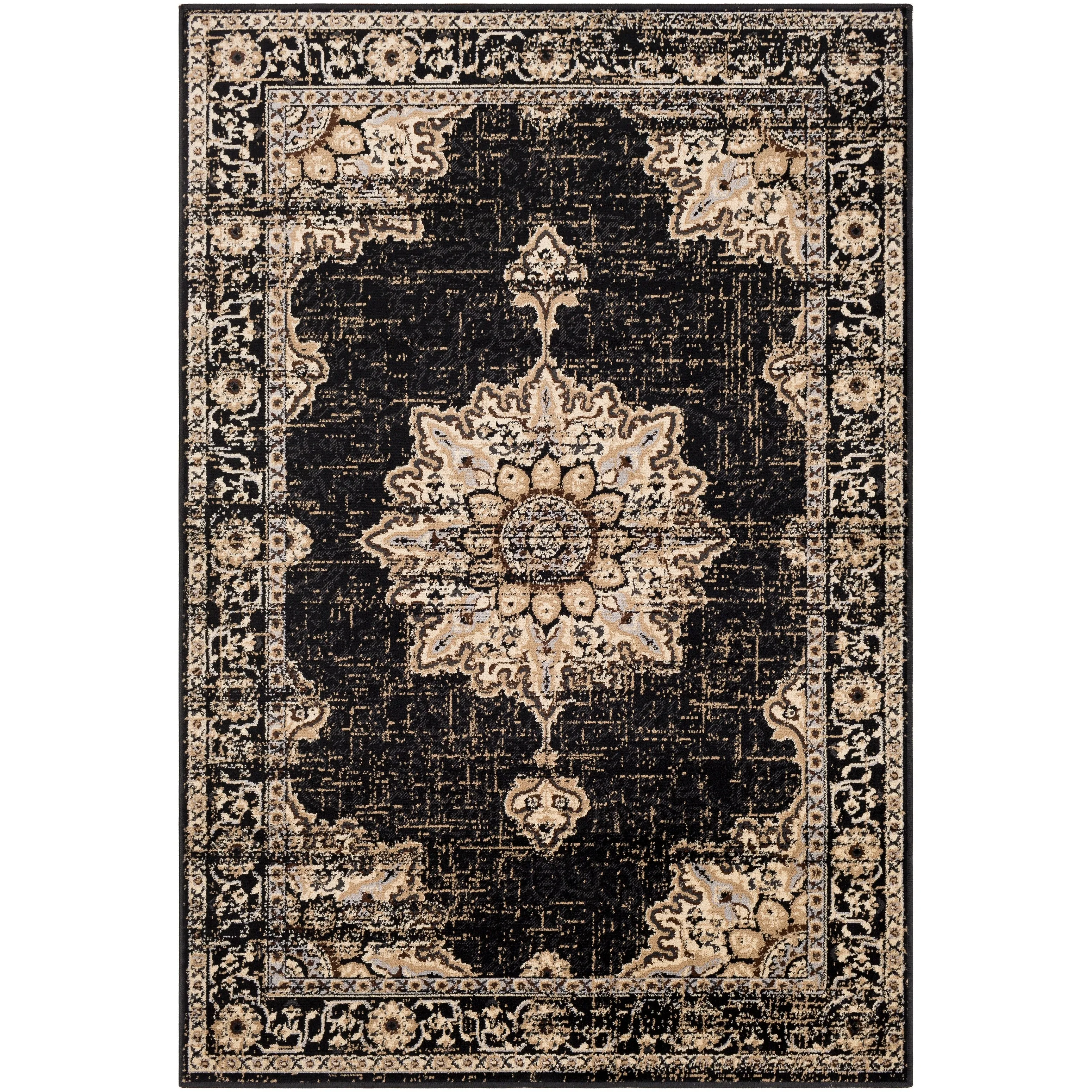 Sheridan Traditional Black Area Rug - 7' 9 x 11' 2