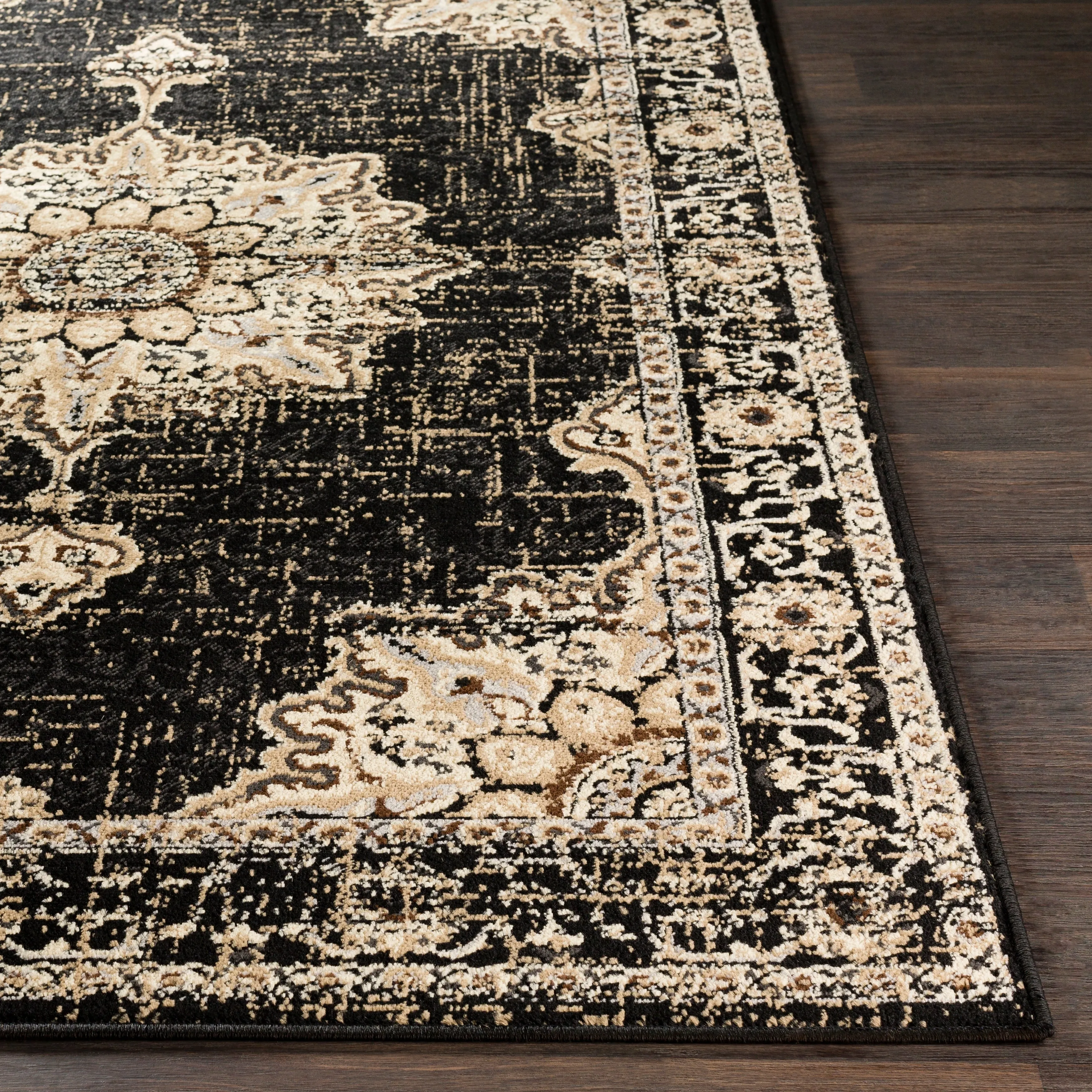Sheridan Traditional Black Area Rug - 7' 9 x 11' 2
