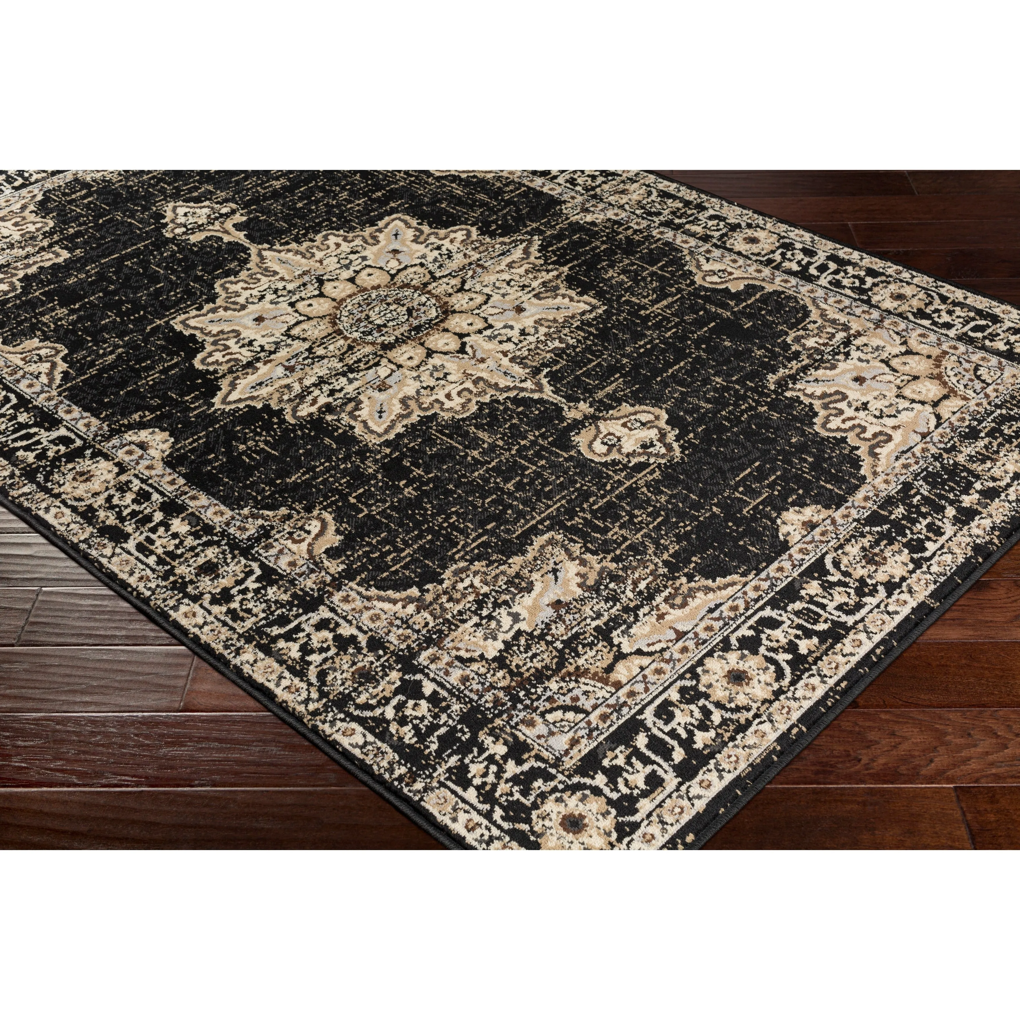 Sheridan Traditional Black Area Rug - 7' 9 x 11' 2