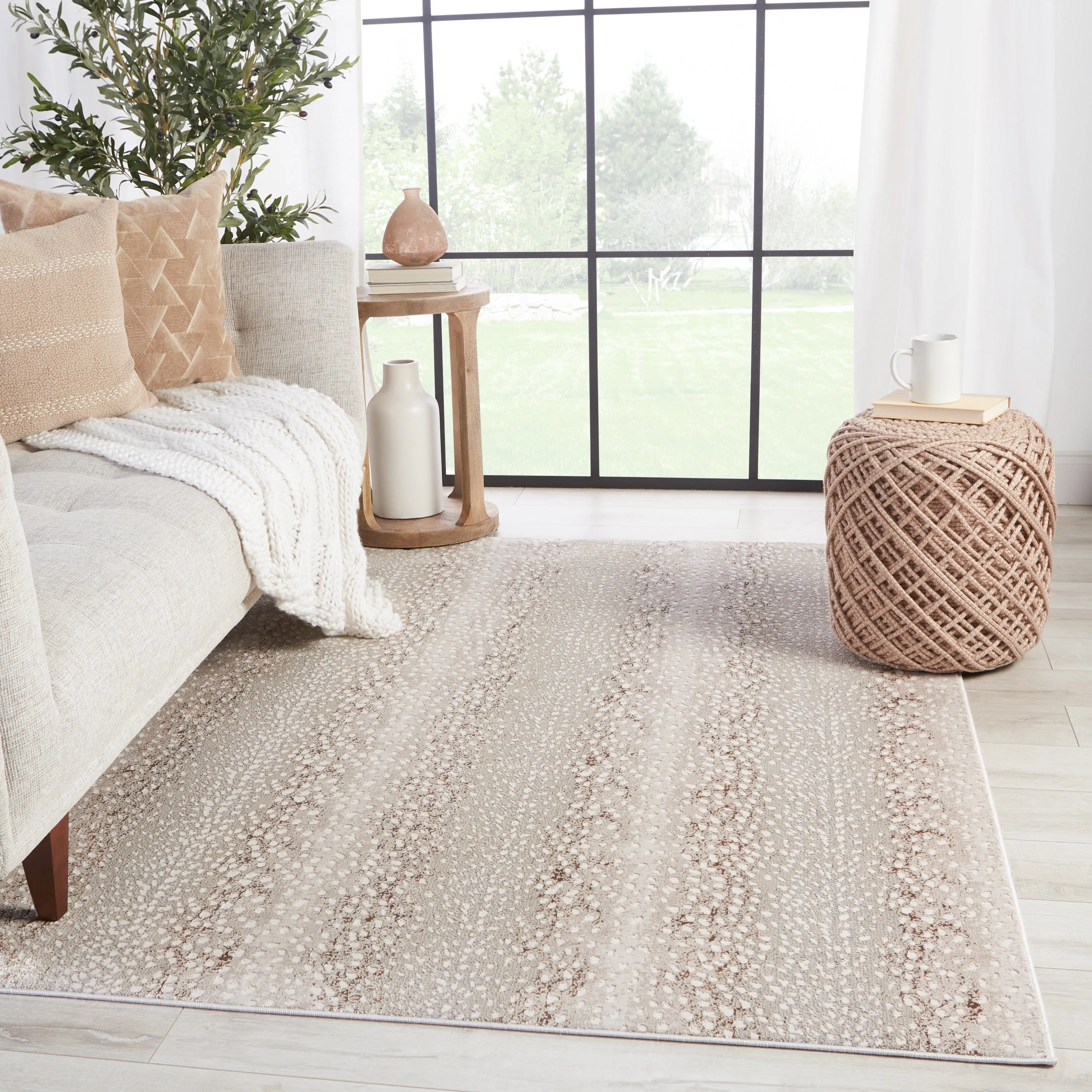 Silver Orchid Axis Animal Print Spotted Area Rug