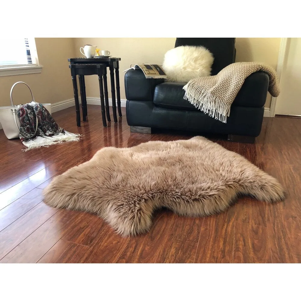 Silver Orchid Nansen Luxurious Faux Sheepskin Pelt Shag Rug