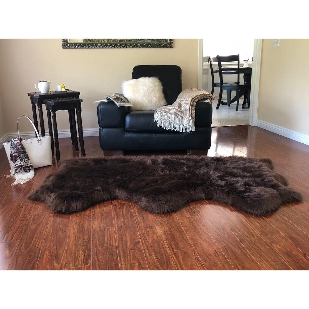 Silver Orchid Nansen Luxurious Faux Sheepskin Pelt Shag Rug