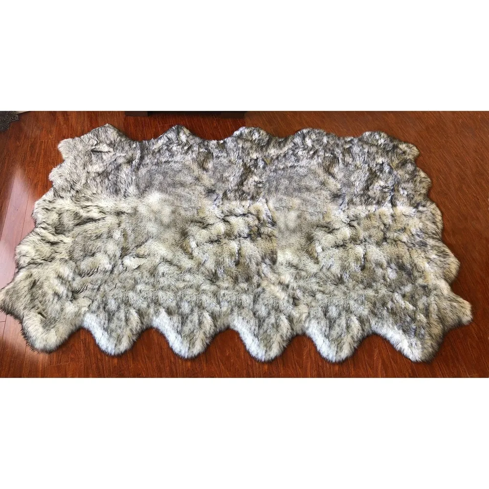 Silver Orchid Nansen Luxurious Faux Sheepskin Pelt Shag Rug