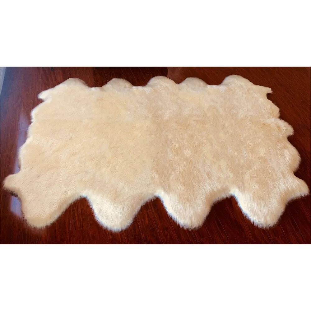Silver Orchid Nansen Luxurious Faux Sheepskin Pelt Shag Rug