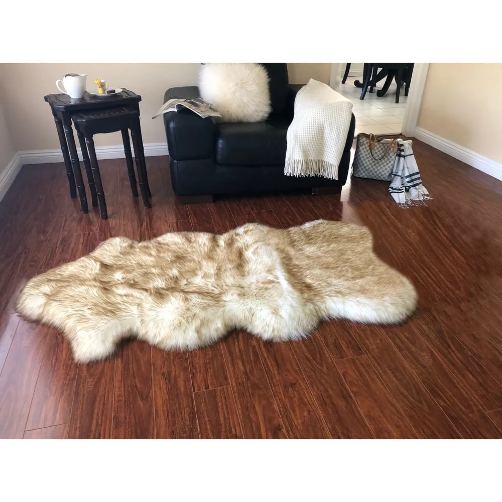 Silver Orchid Nansen Luxurious Faux Sheepskin Pelt Shag Rug