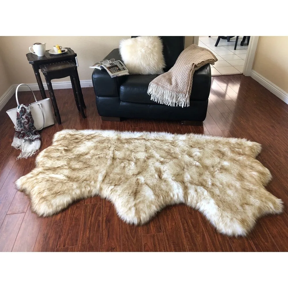 Silver Orchid Nansen Luxurious Faux Sheepskin Pelt Shag Rug